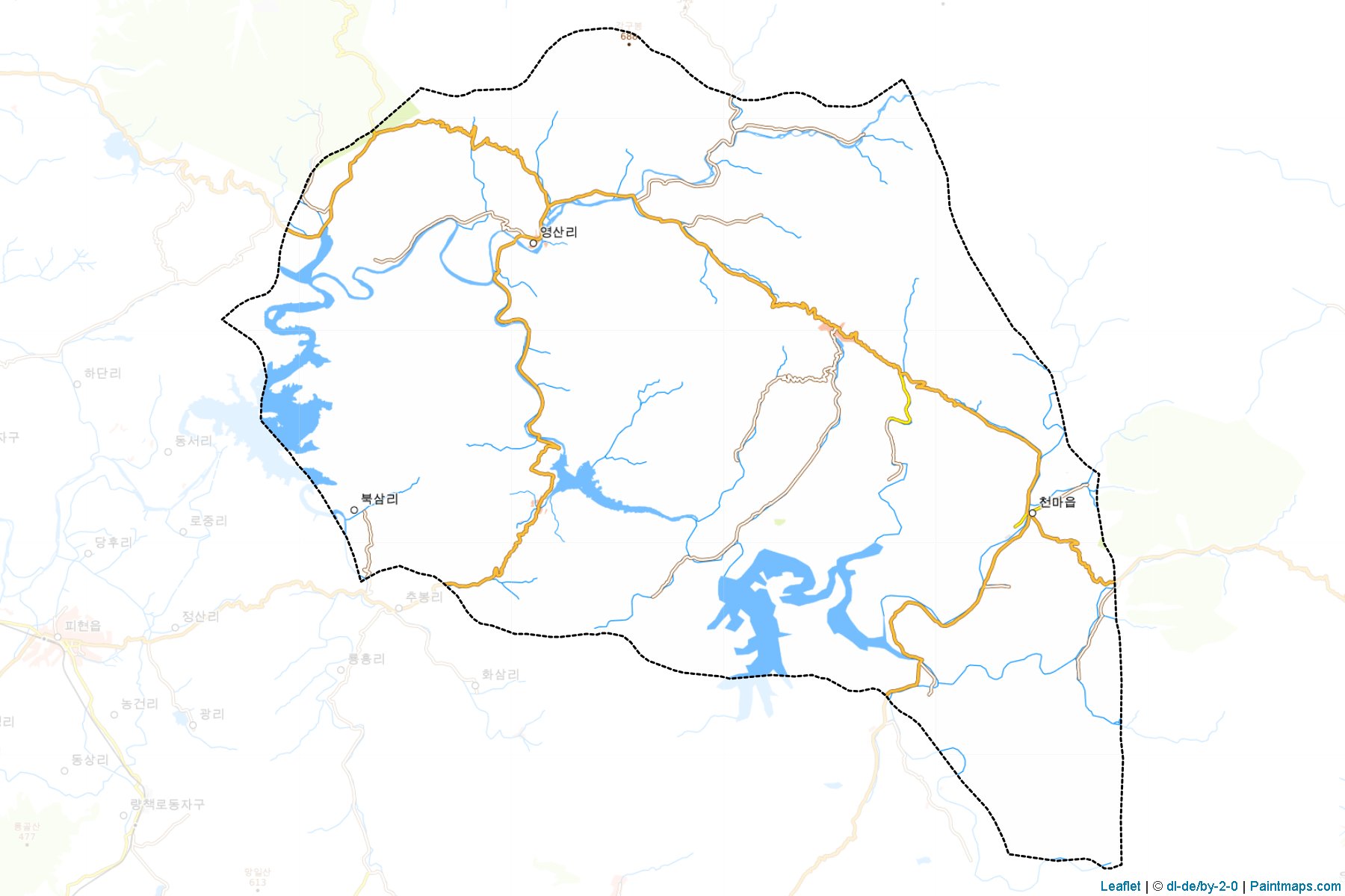 Muestras de recorte de mapas Chonma (P'yŏngan-bukto)-1