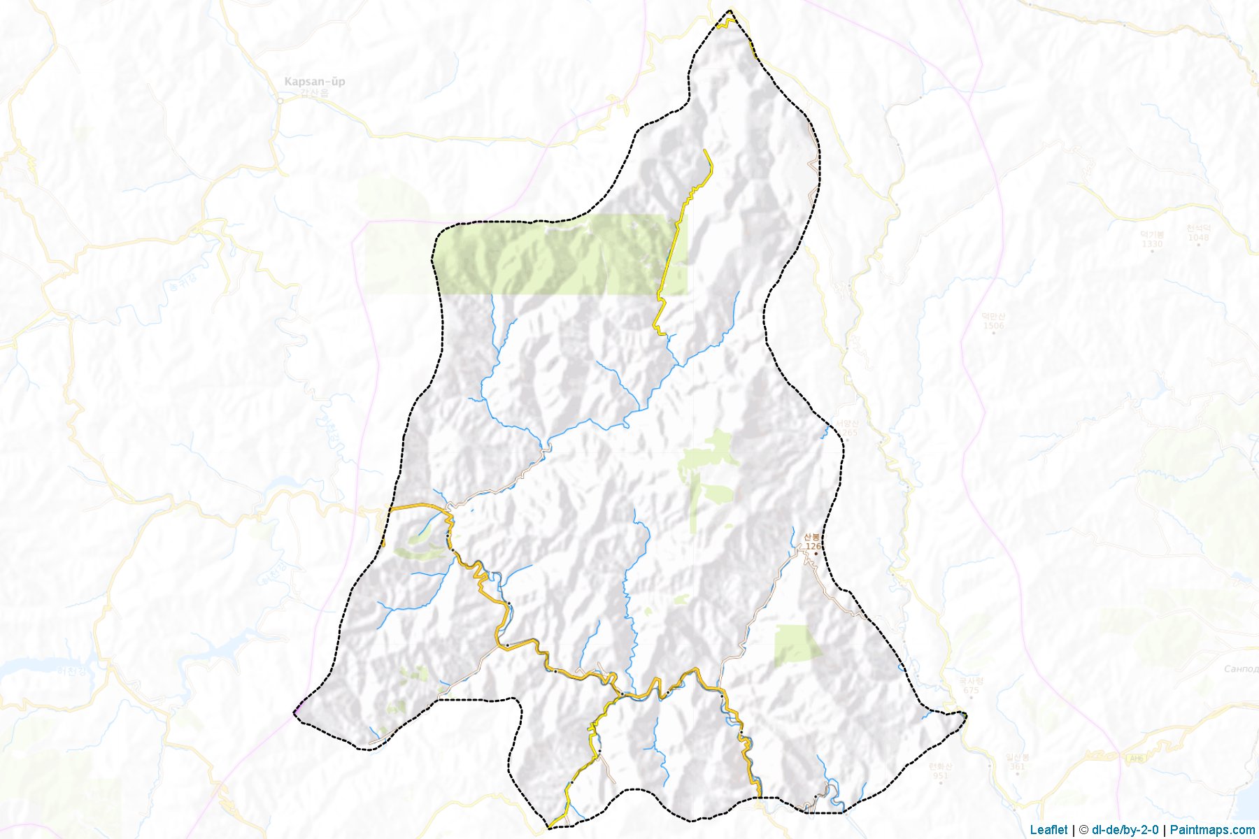 Muestras de recorte de mapas Hochon (Hamgyŏng-namdo)-1