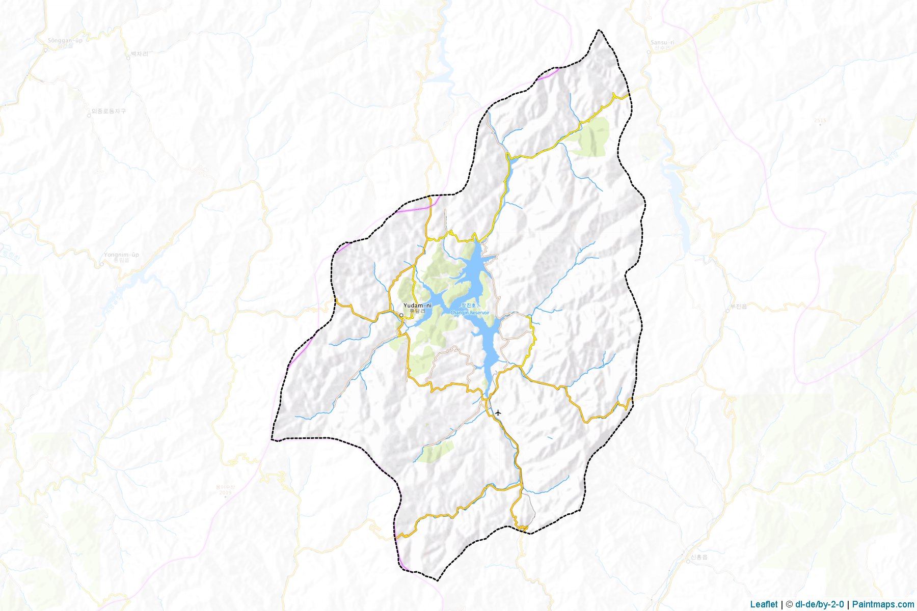 Muestras de recorte de mapas Jangjin (Hamgyŏng-namdo)-1