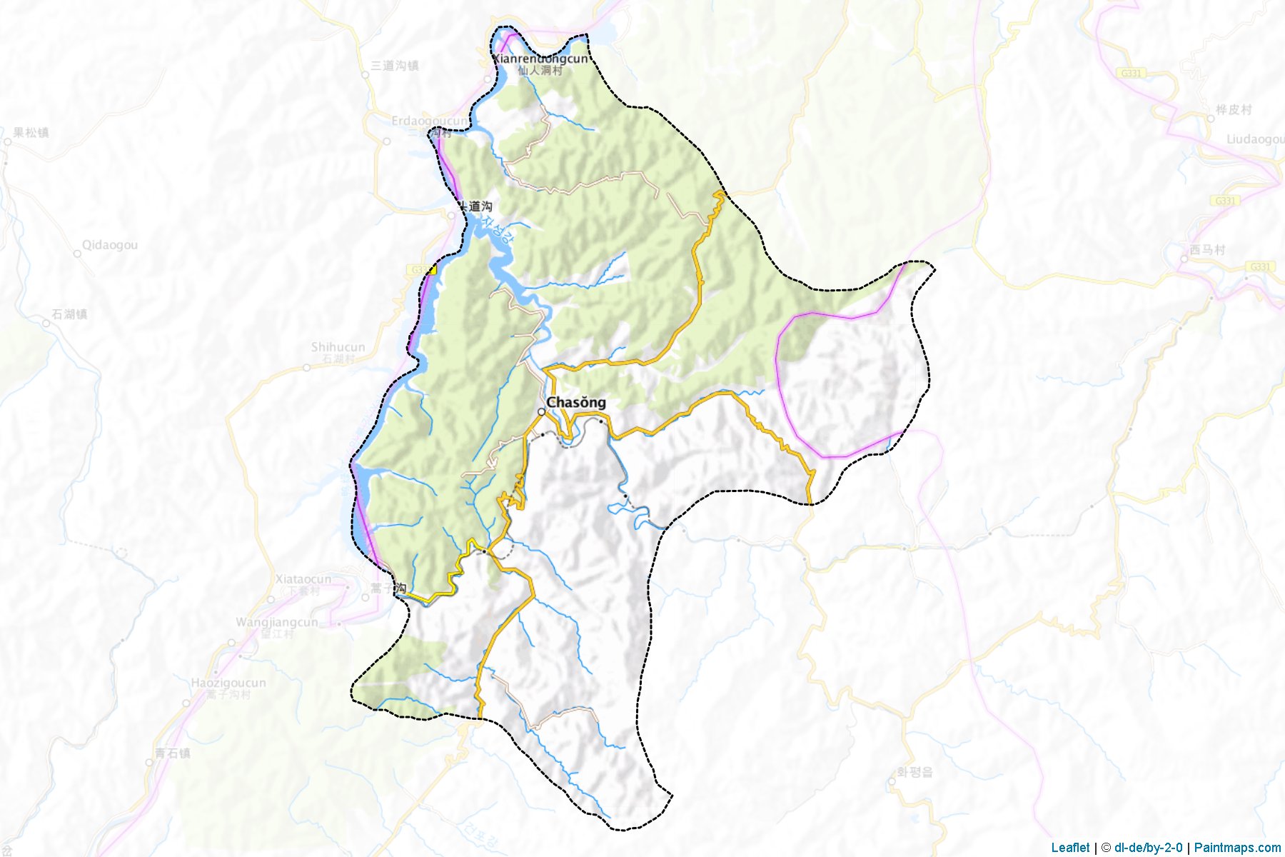 Muestras de recorte de mapas Jasong (Chagang-do)-1