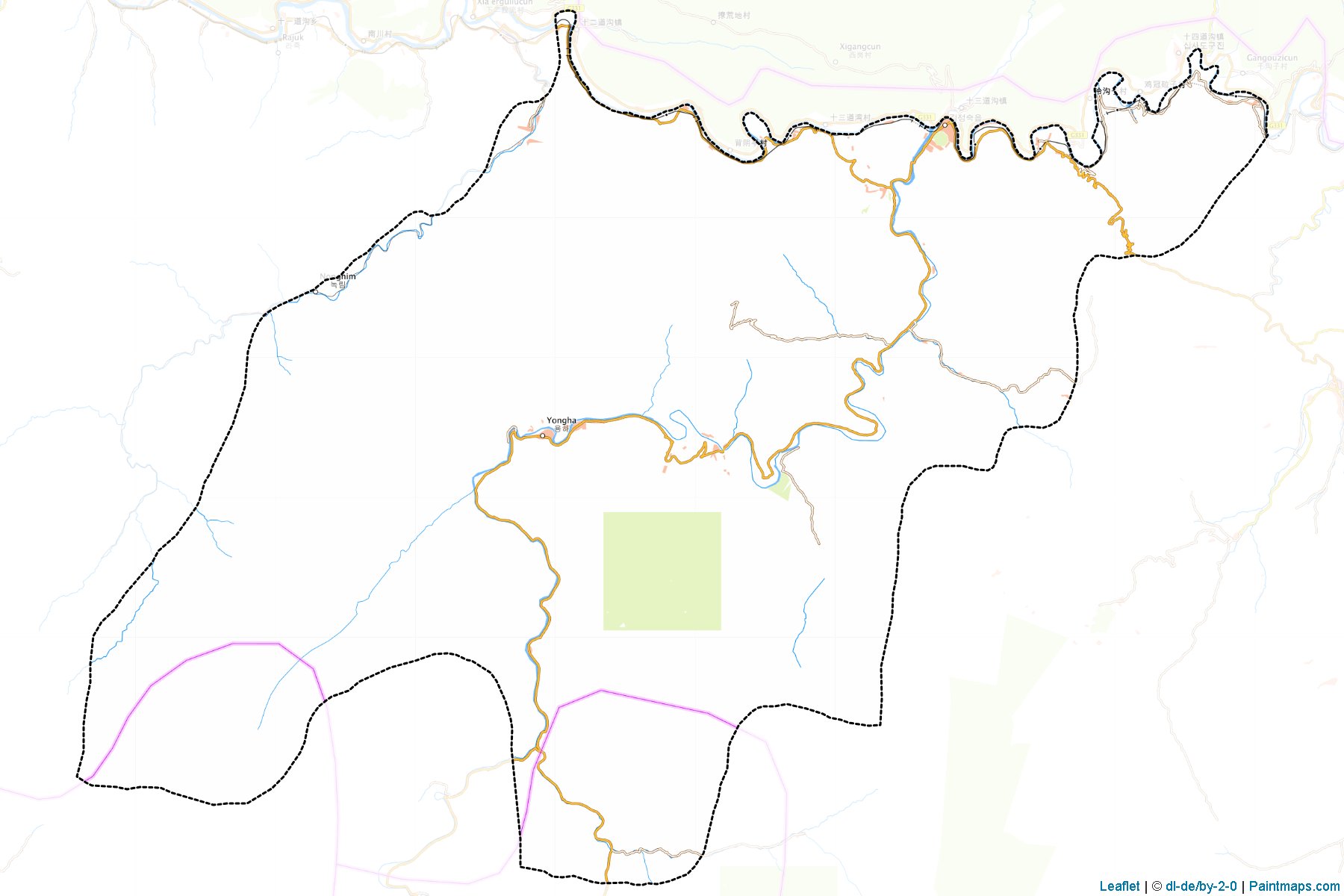 Muestras de recorte de mapas Kim Jong Suk (Ryanggang)-1