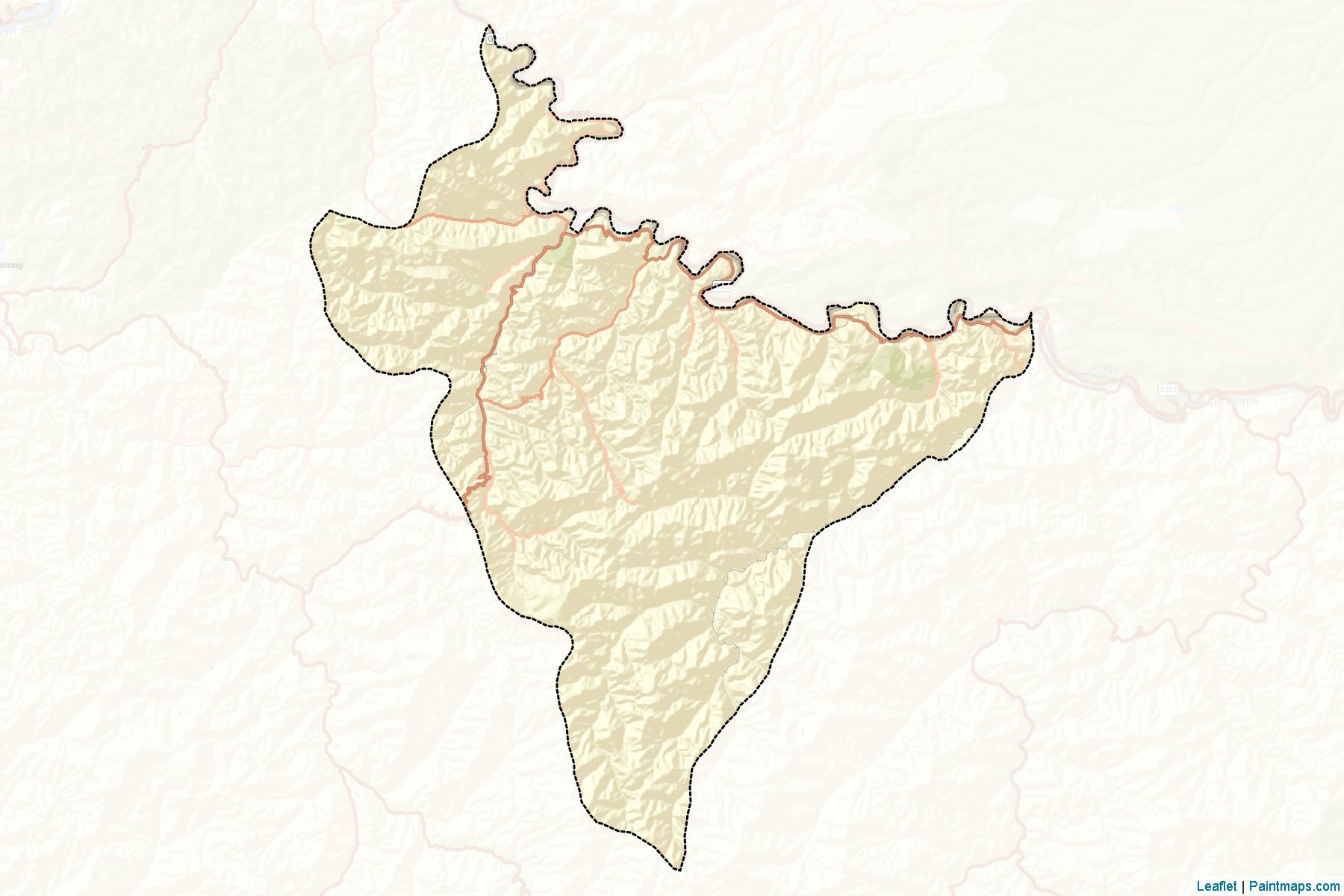 Muestras de recorte de mapas Kimh Yong Jik (Ryanggang)-2