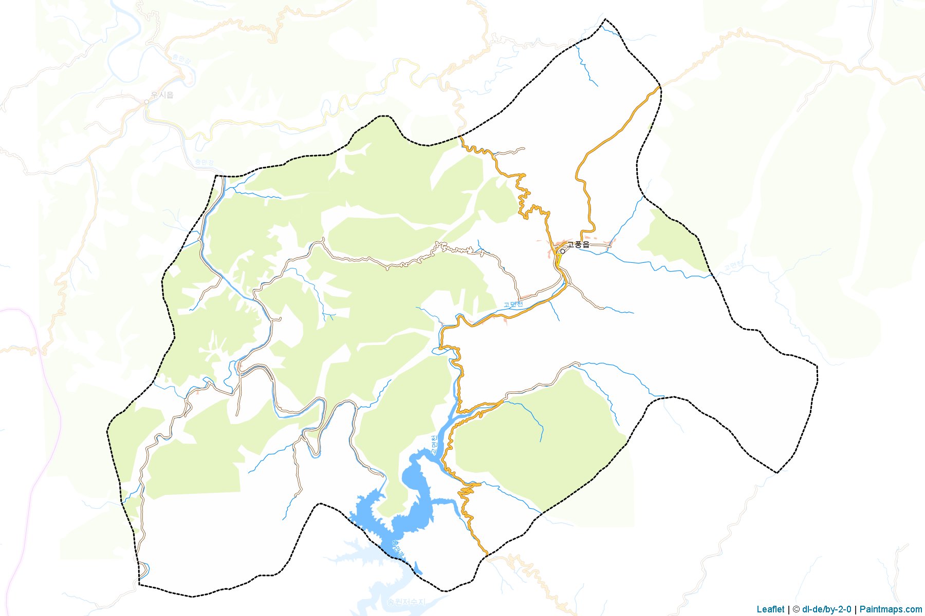 Muestras de recorte de mapas Kophung (Chagang-do)-1