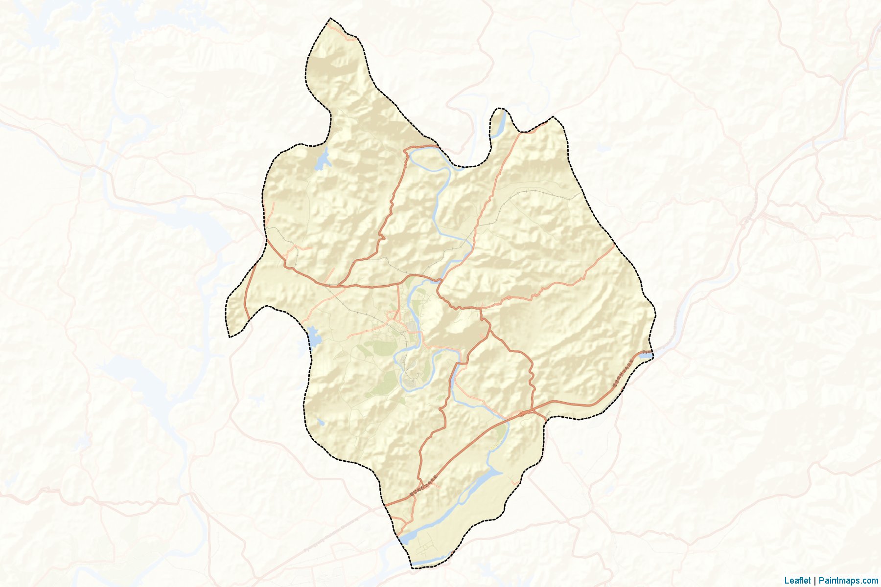 Muestras de recorte de mapas Nyongbyon (P'yŏngan-bukto)-2