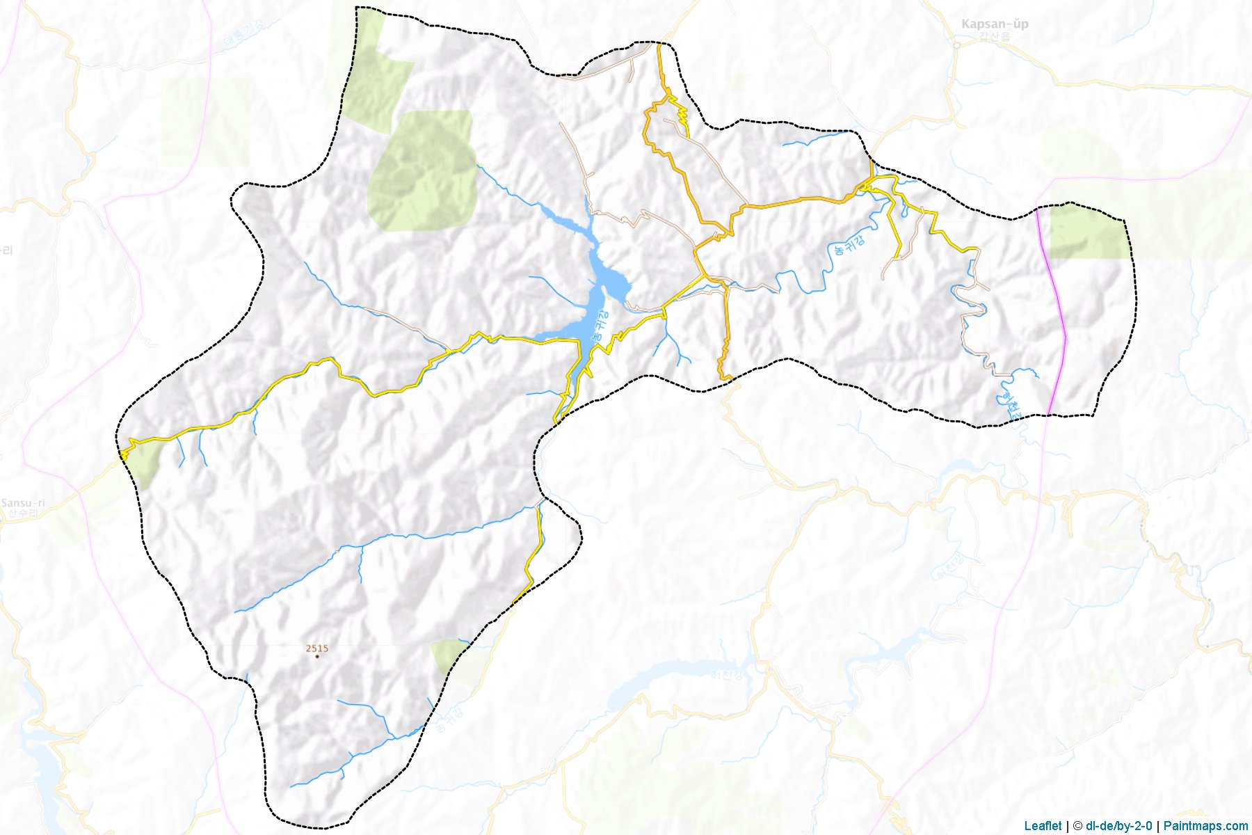 Muestras de recorte de mapas Phungso (Ryanggang)-1