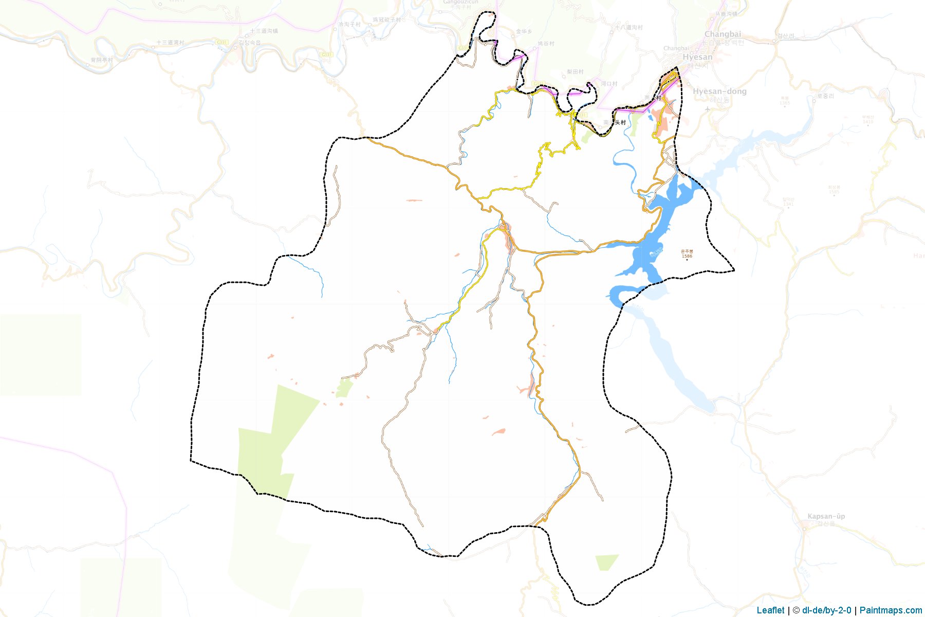 Muestras de recorte de mapas Samsu (Ryanggang)-1