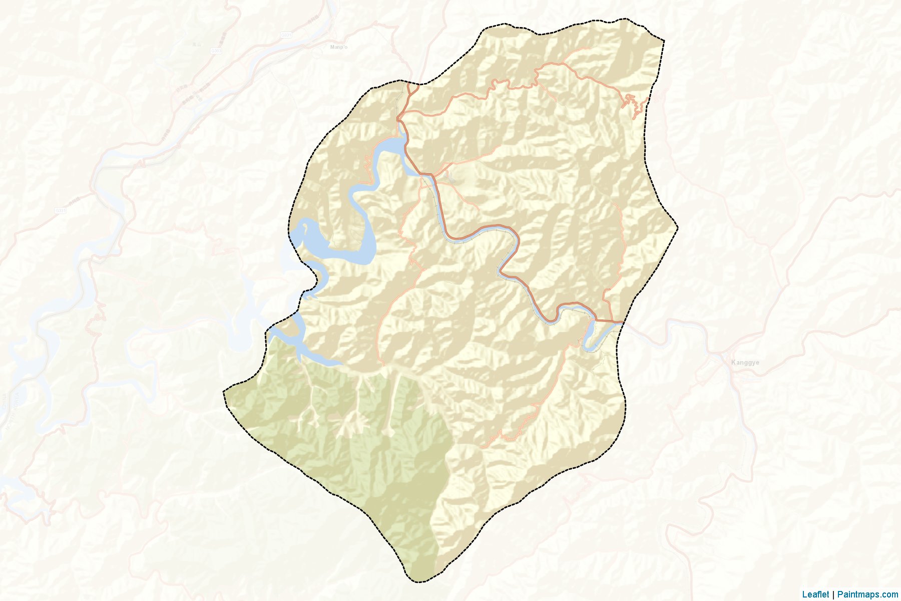 Muestras de recorte de mapas Sijung (Chagang-do)-2