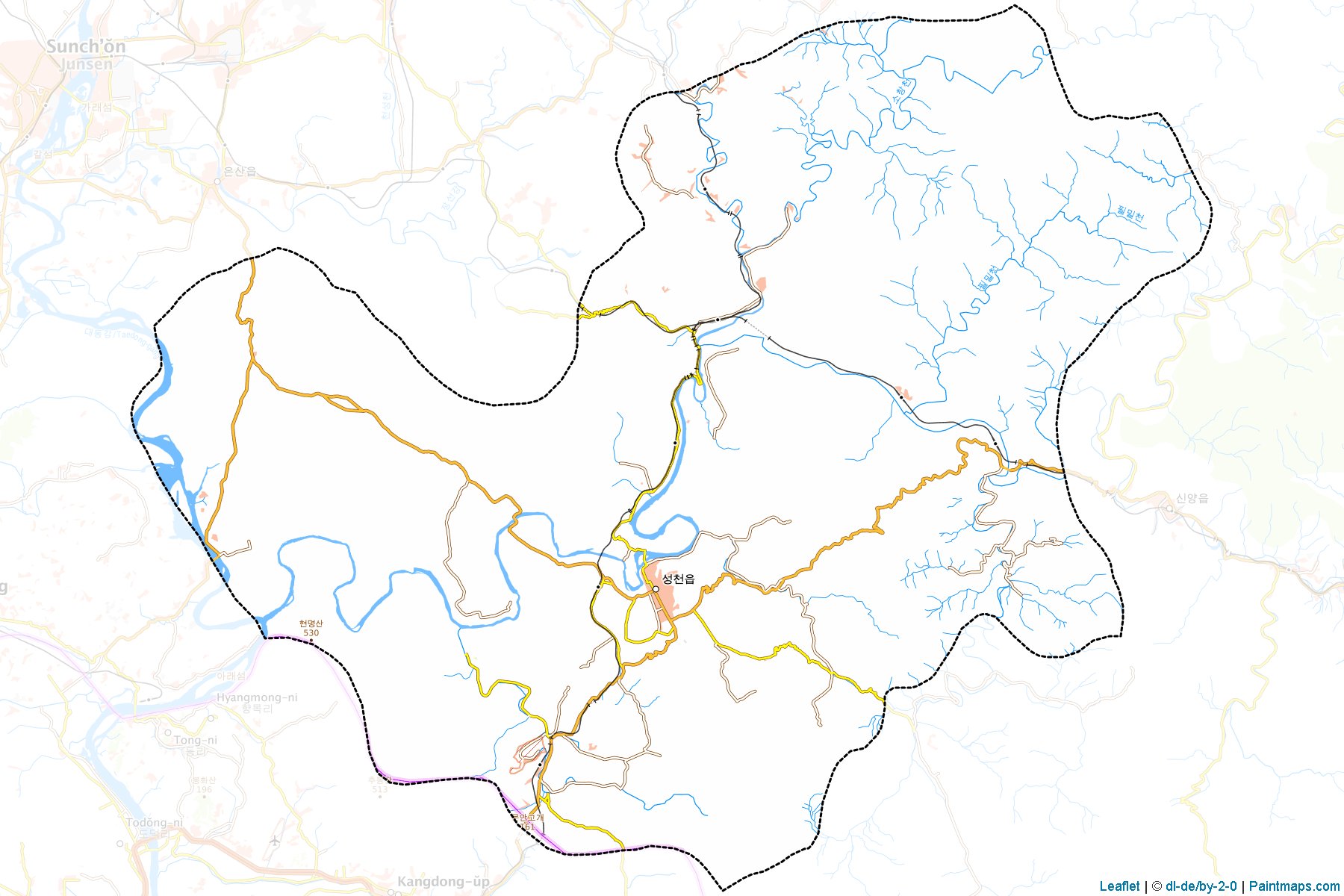 Muestras de recorte de mapas Songchon (P'yŏngan-namdo)-1