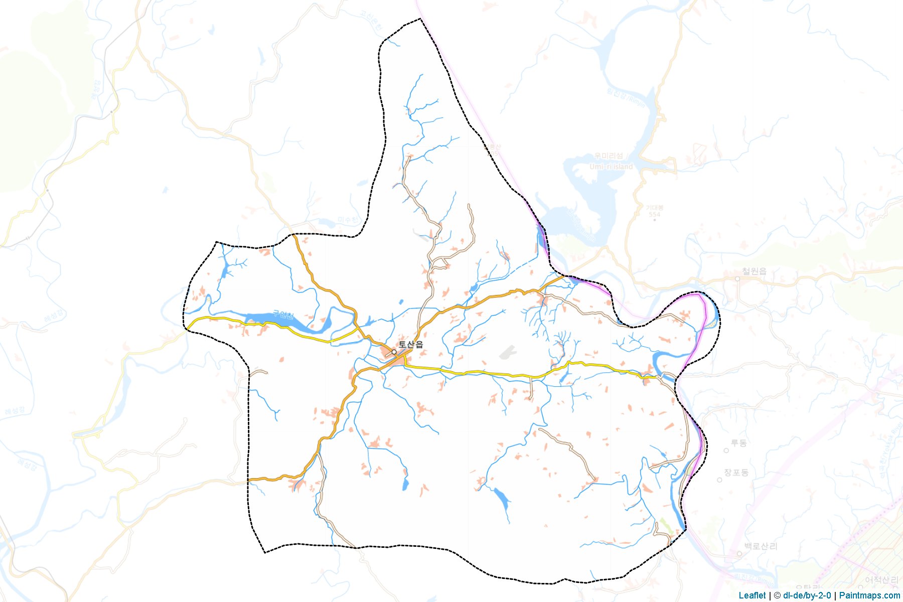 Muestras de recorte de mapas Thosan (Hwanghae-bukto)-1