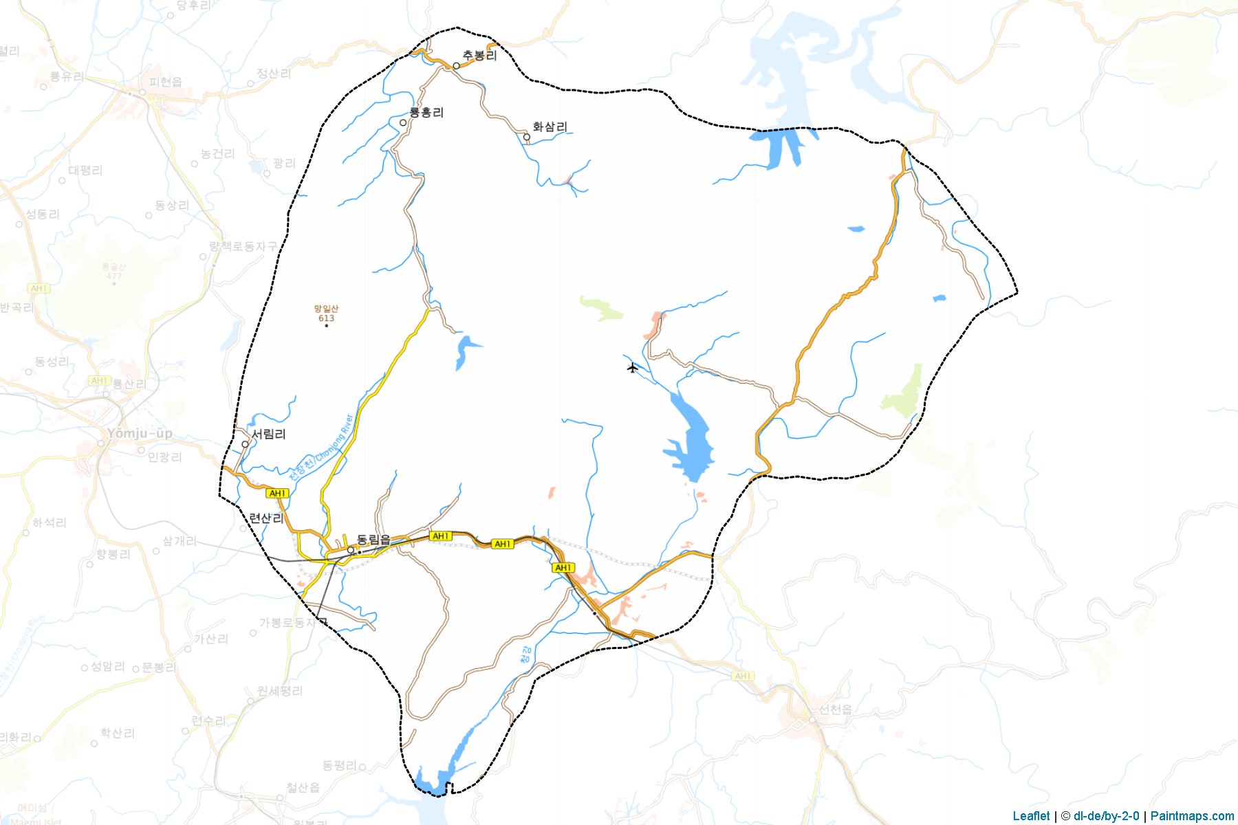 Muestras de recorte de mapas Tongrim (P'yŏngan-bukto)-1