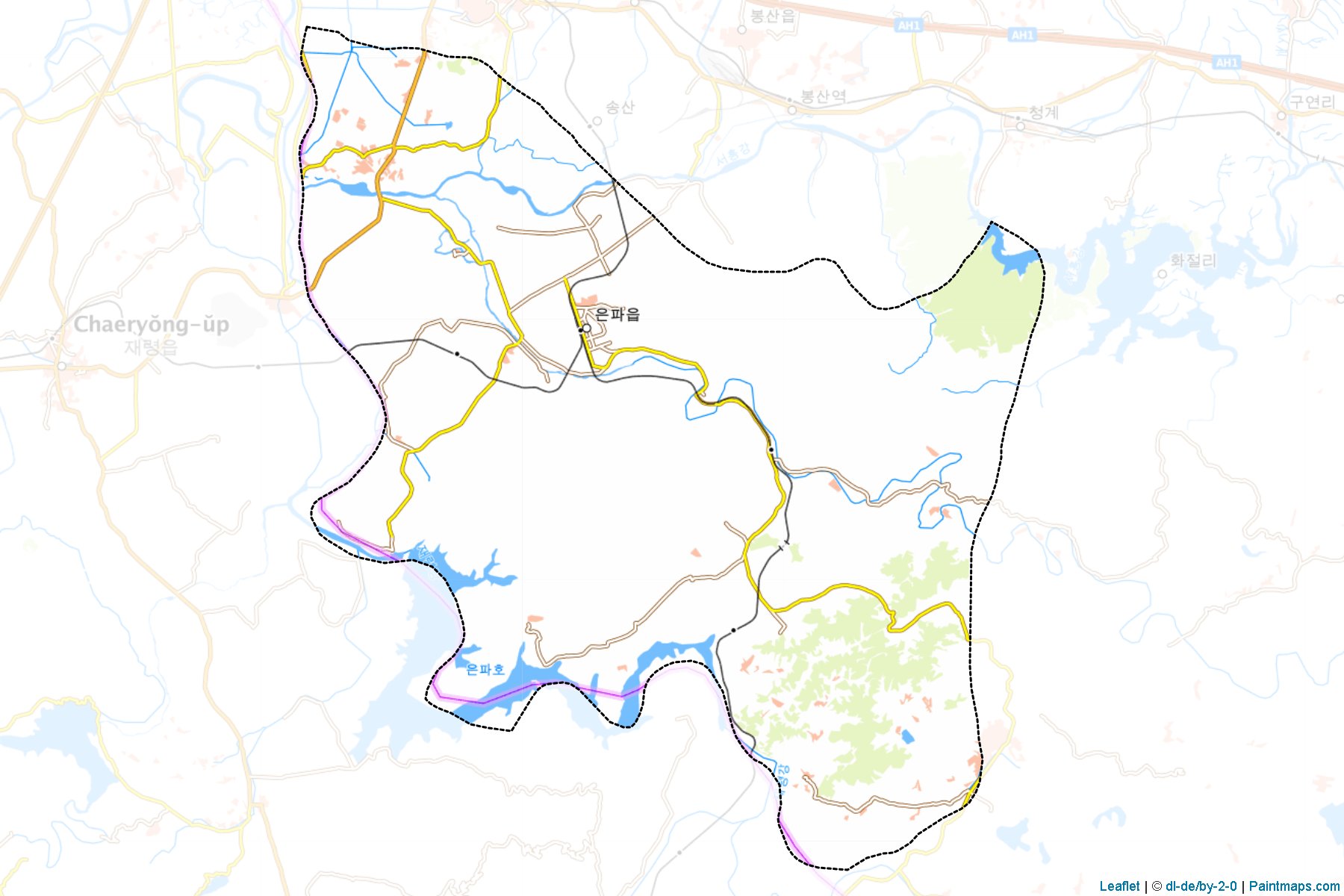 Muestras de recorte de mapas Unpha (Hwanghae-bukto)-1