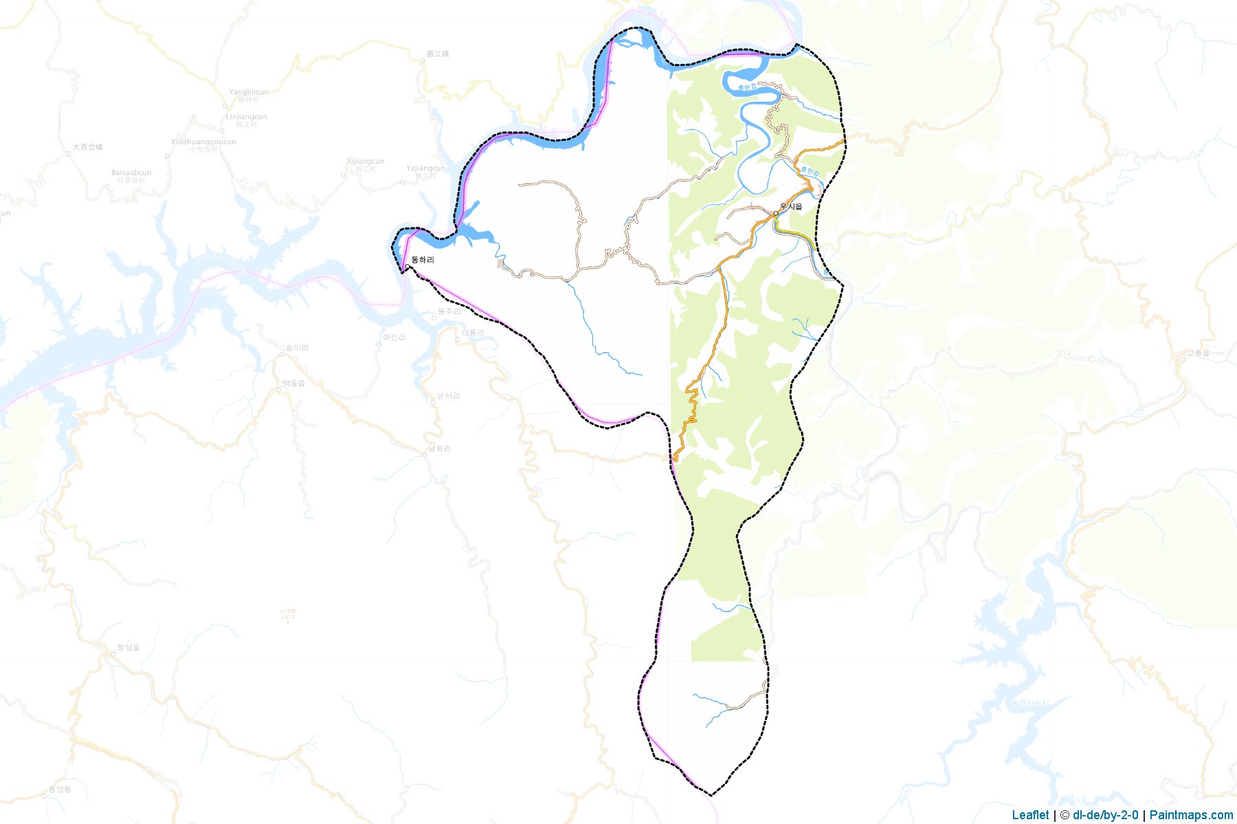 Muestras de recorte de mapas Usi (Chagang-do)-1