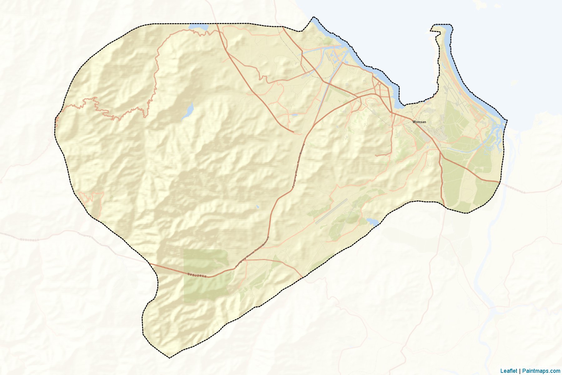 Muestras de recorte de mapas Wonsan City (Kangwŏn-do)-2