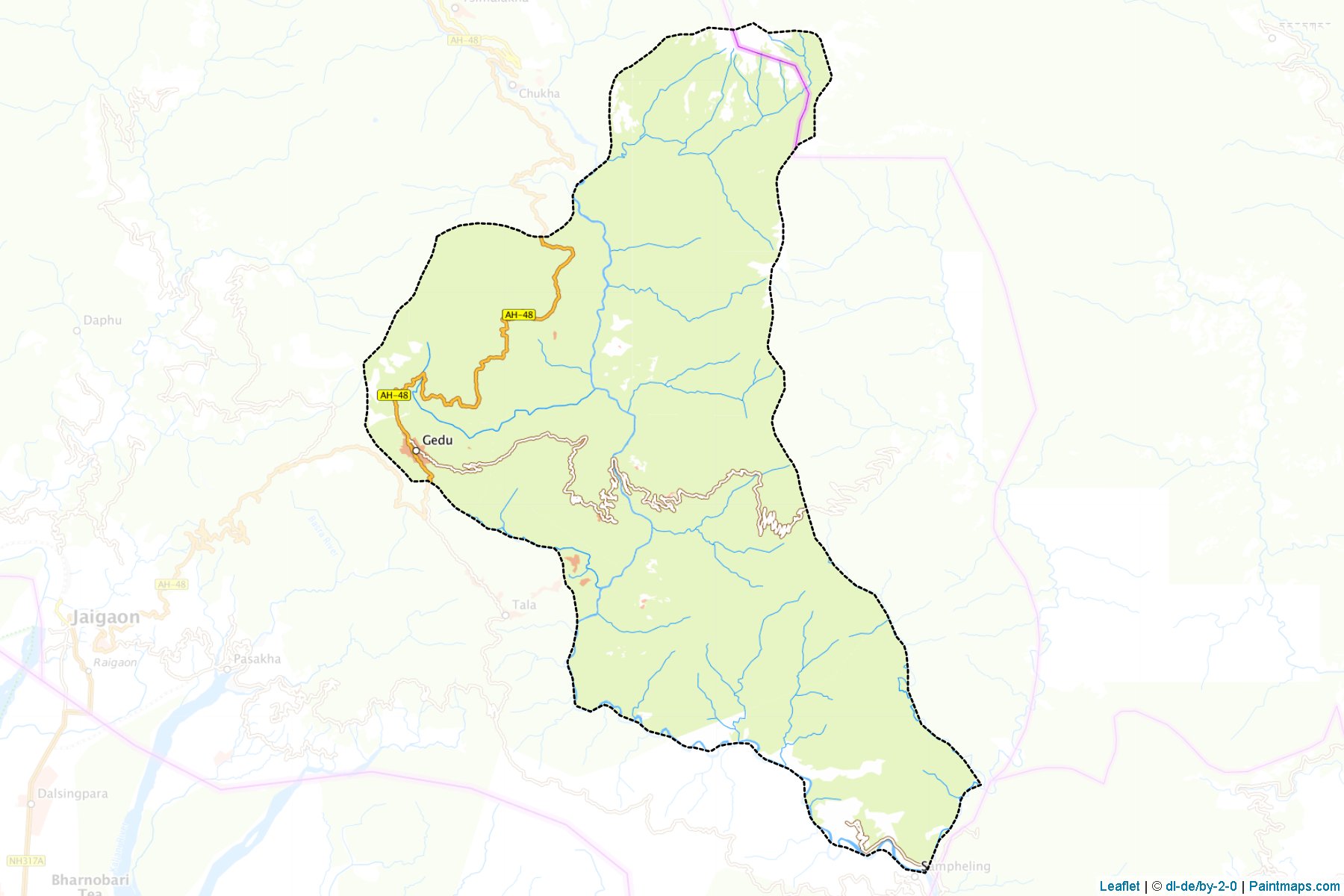 Muestras de recorte de mapas Bongo (Chhukha)-1