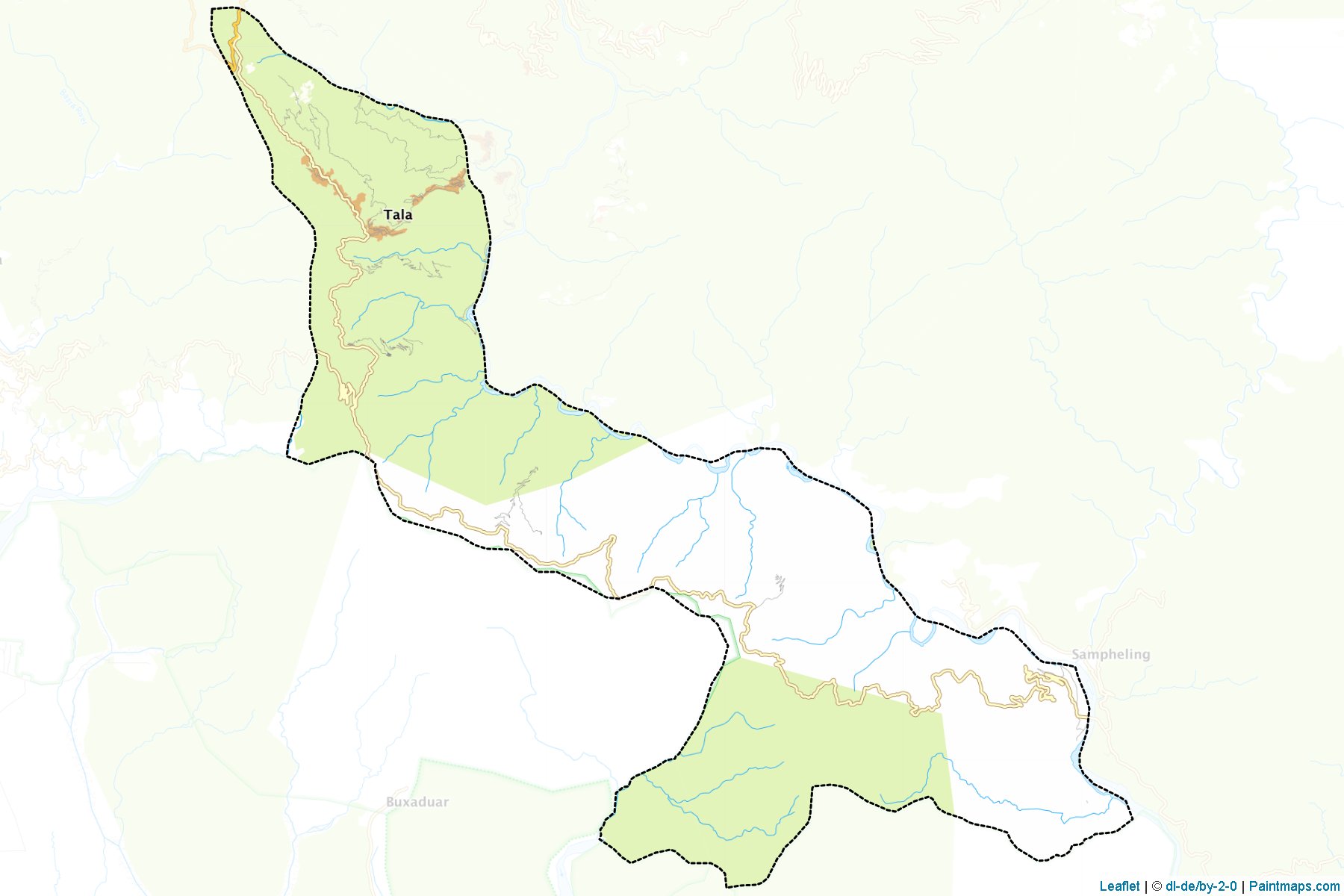 Muestras de recorte de mapas Dala (Chhukha)-1