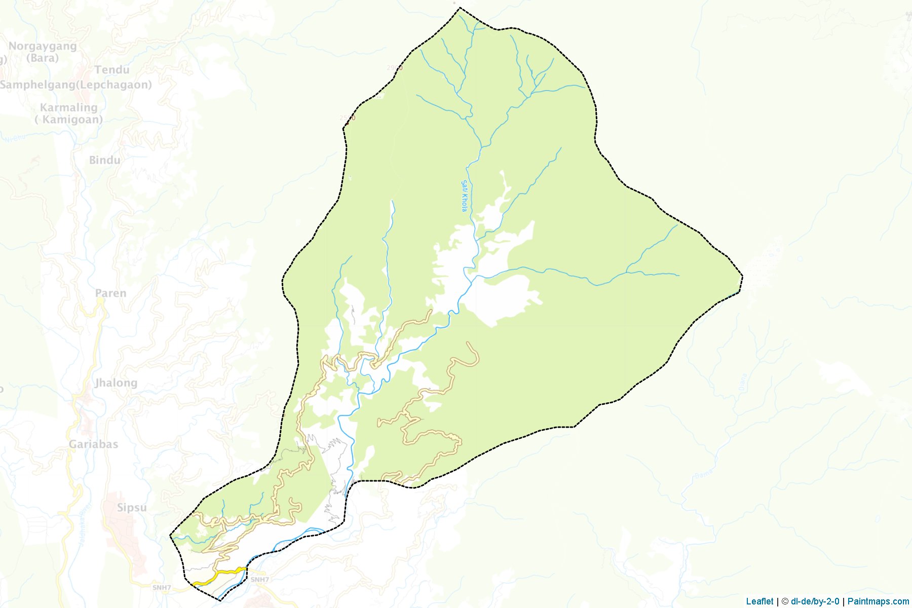 Muestras de recorte de mapas Namgyel Chhoeling (Samchi)-1