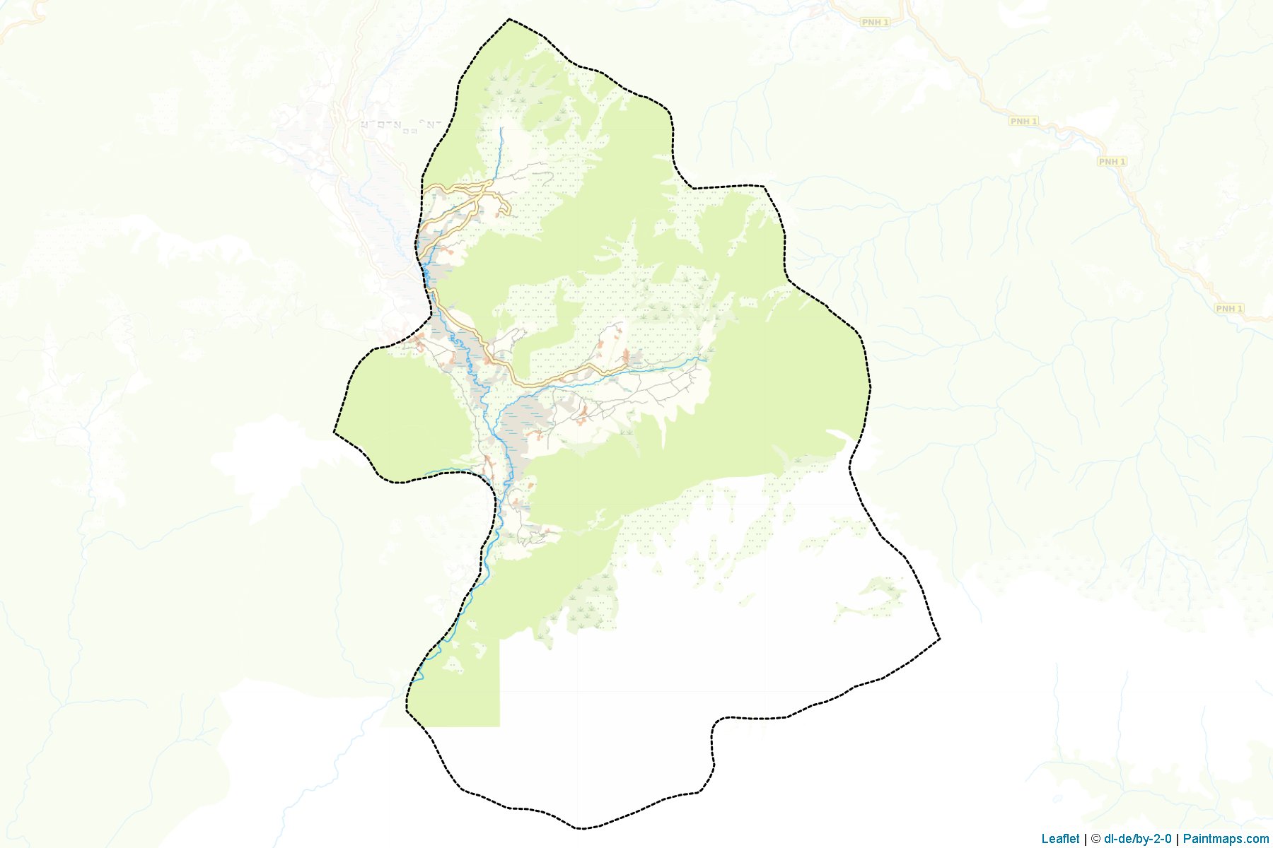 Muestras de recorte de mapas Phobji (Wangdi Phodrang)-1