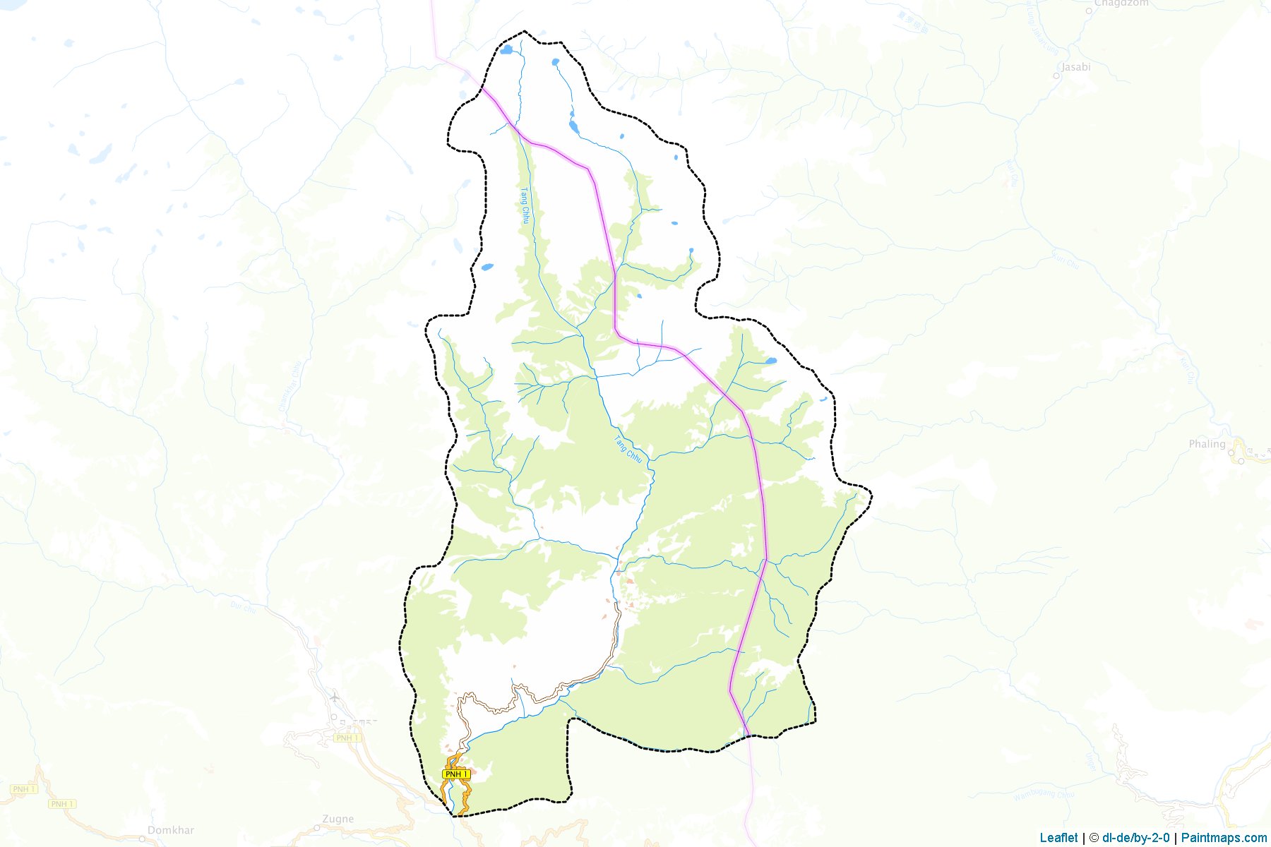 Muestras de recorte de mapas Tang (Bumthang)-1