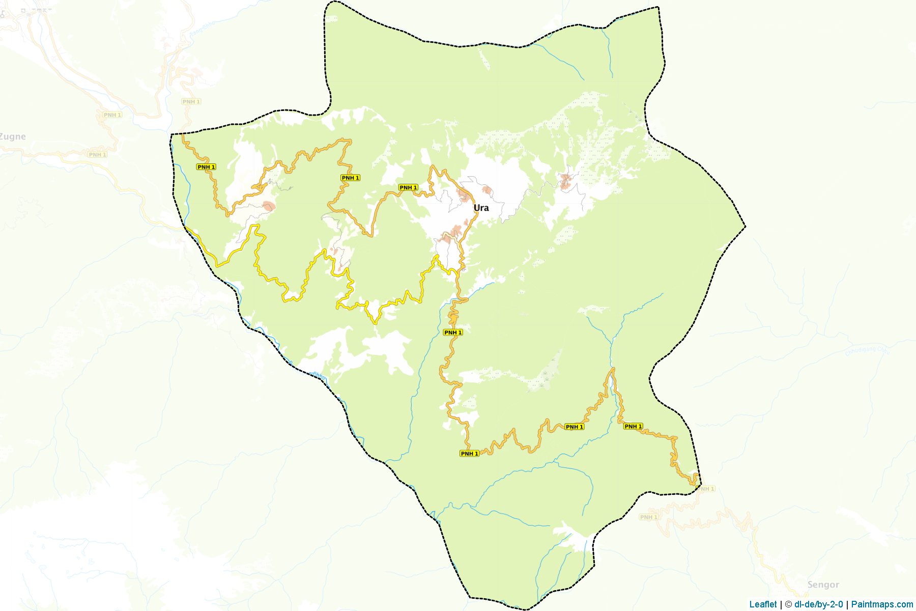 Ura (Bumthang District) Haritası Örnekleri-1