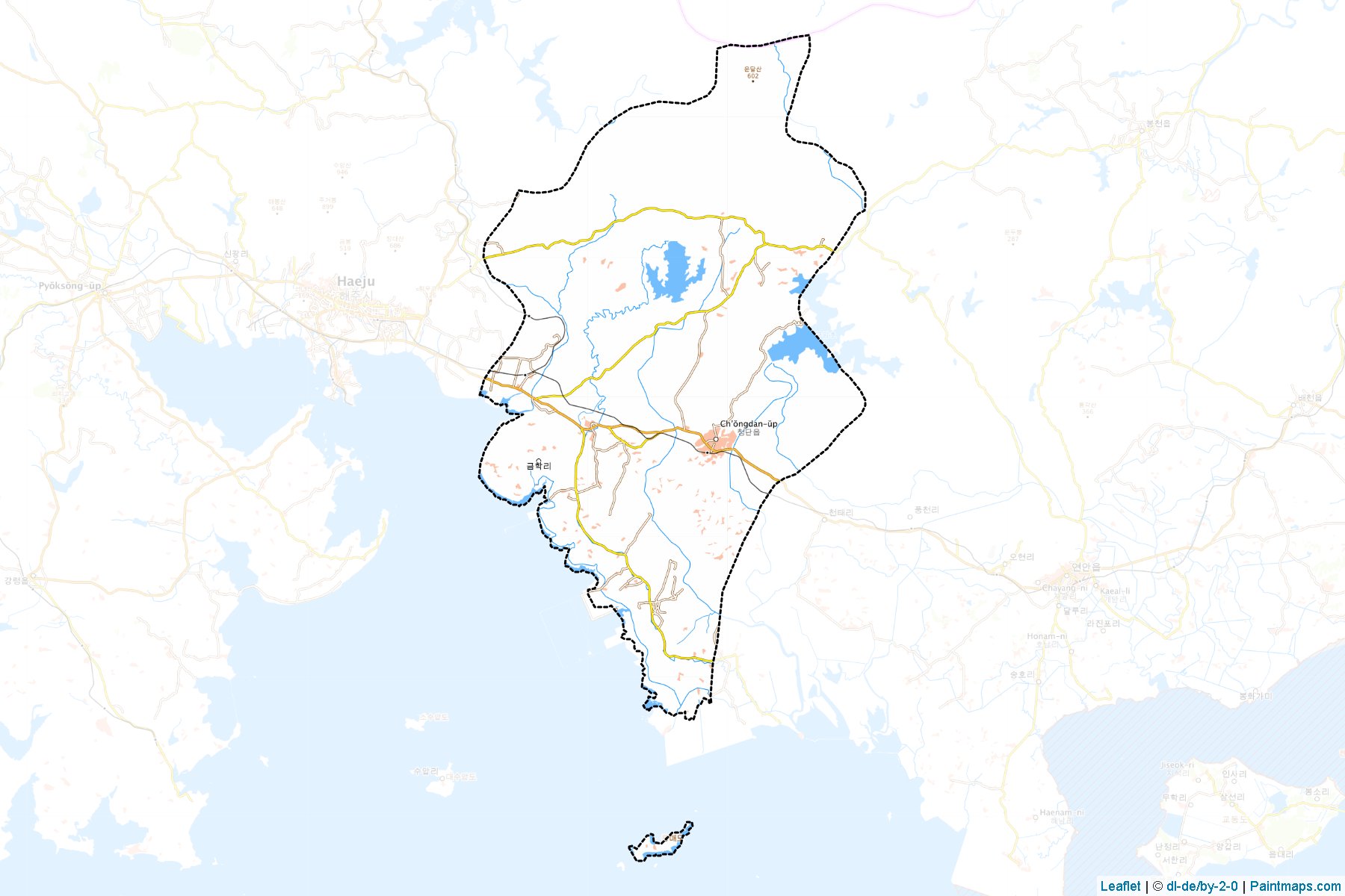 Muestras de recorte de mapas Chongdan (Hwanghae-namdo)-1