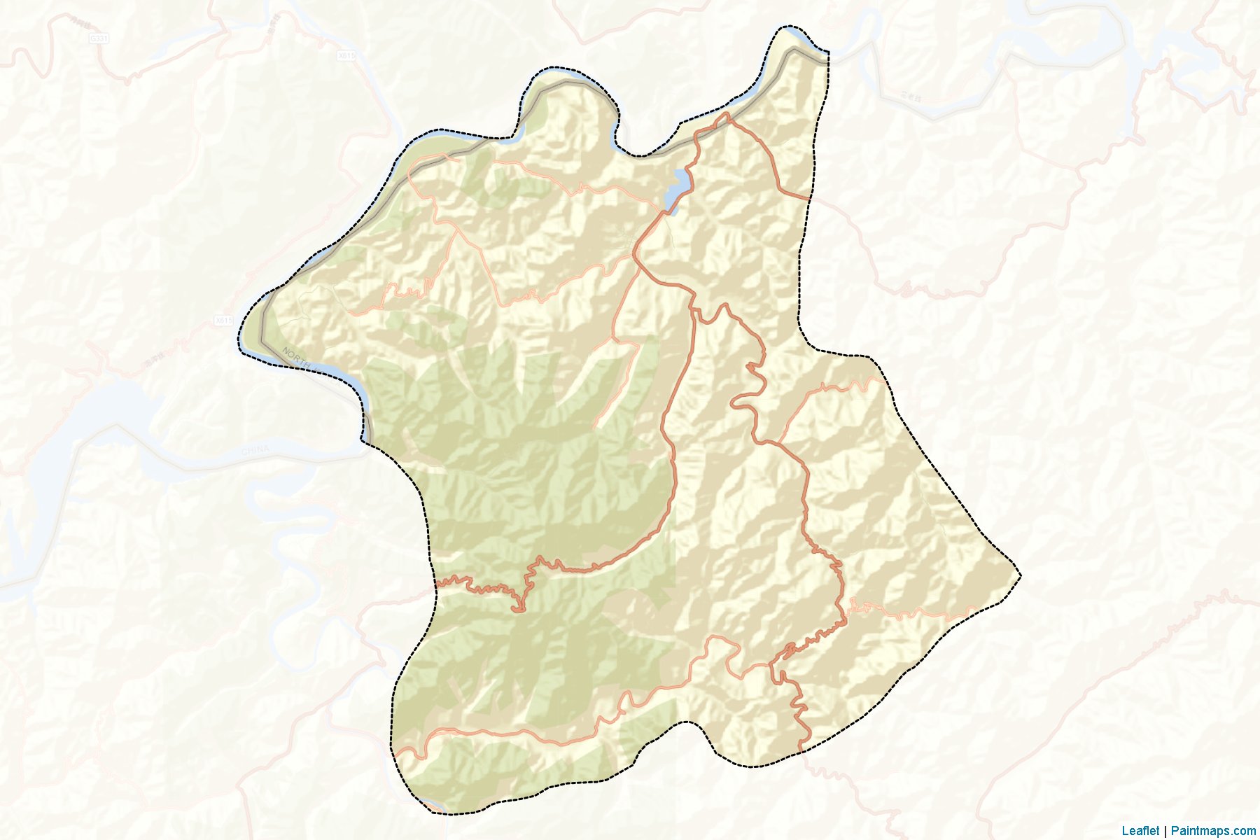 Muestras de recorte de mapas Chosan (Chagang-do)-2