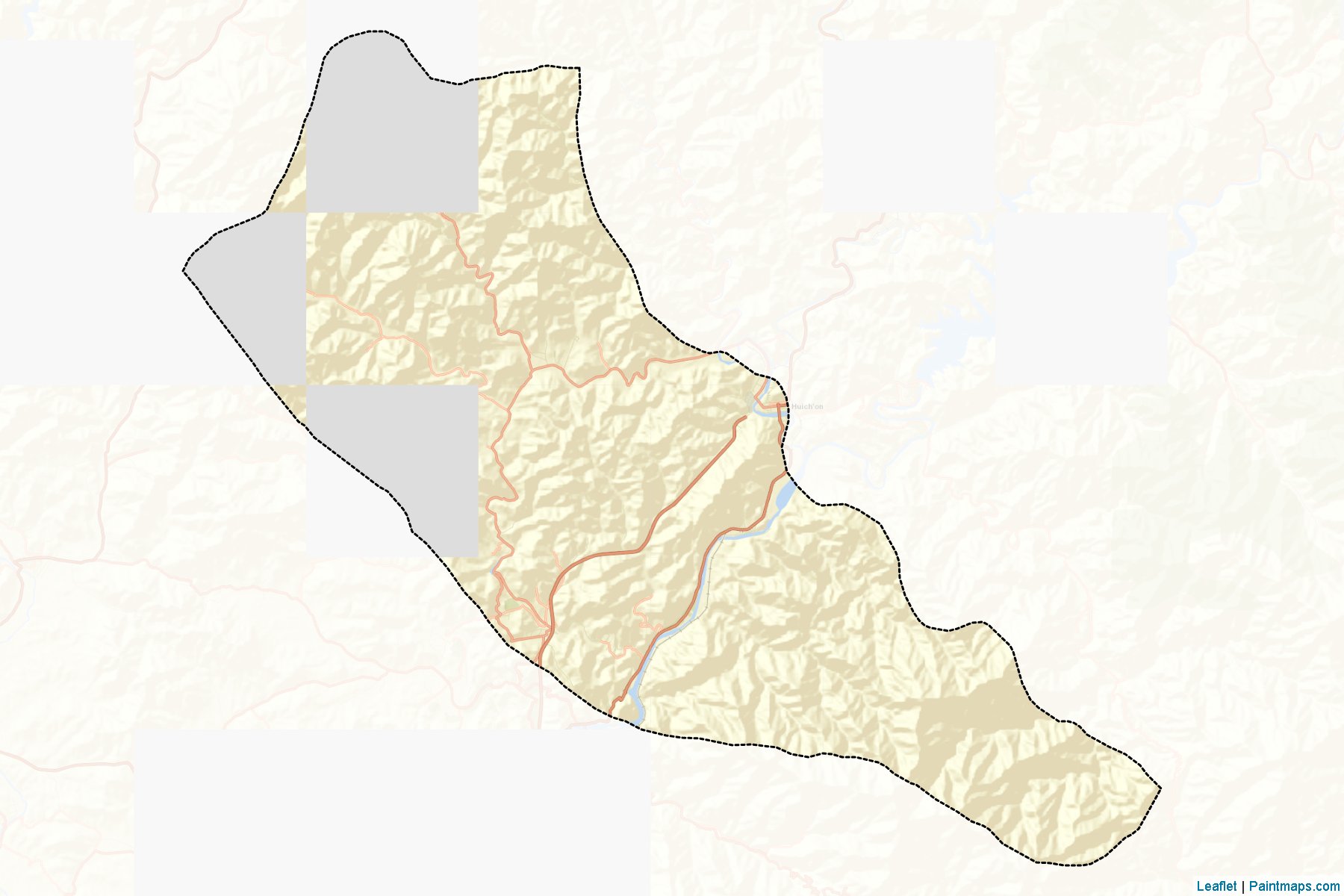 Muestras de recorte de mapas Huichon City (Chagang-do)-2