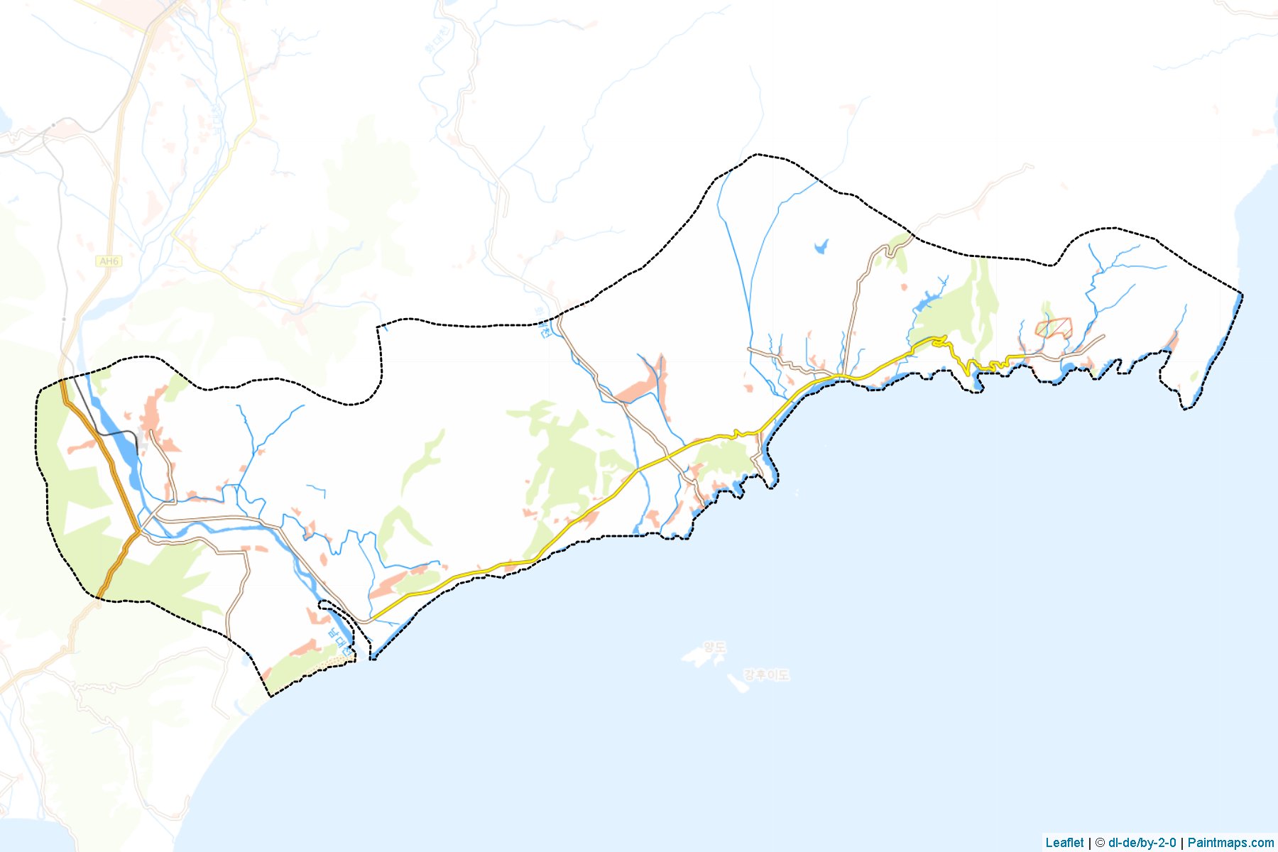 Muestras de recorte de mapas Hwadae (Hamgyŏng-bukto)-1