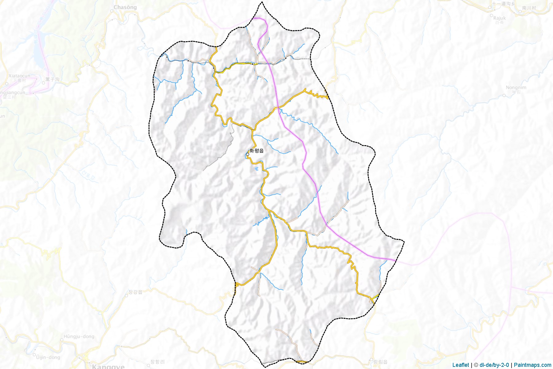 Muestras de recorte de mapas Hwaphyong (Chagang-do)-1