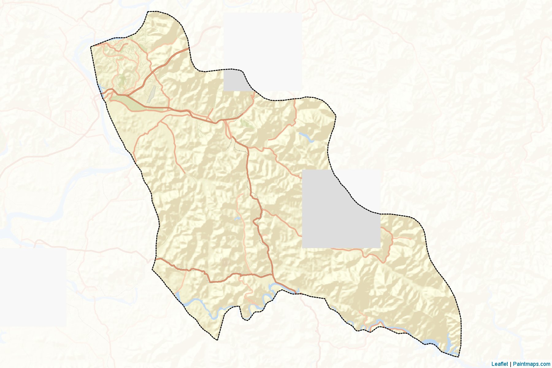 Muestras de recorte de mapas Kangdong (P'yŏngyang)-2