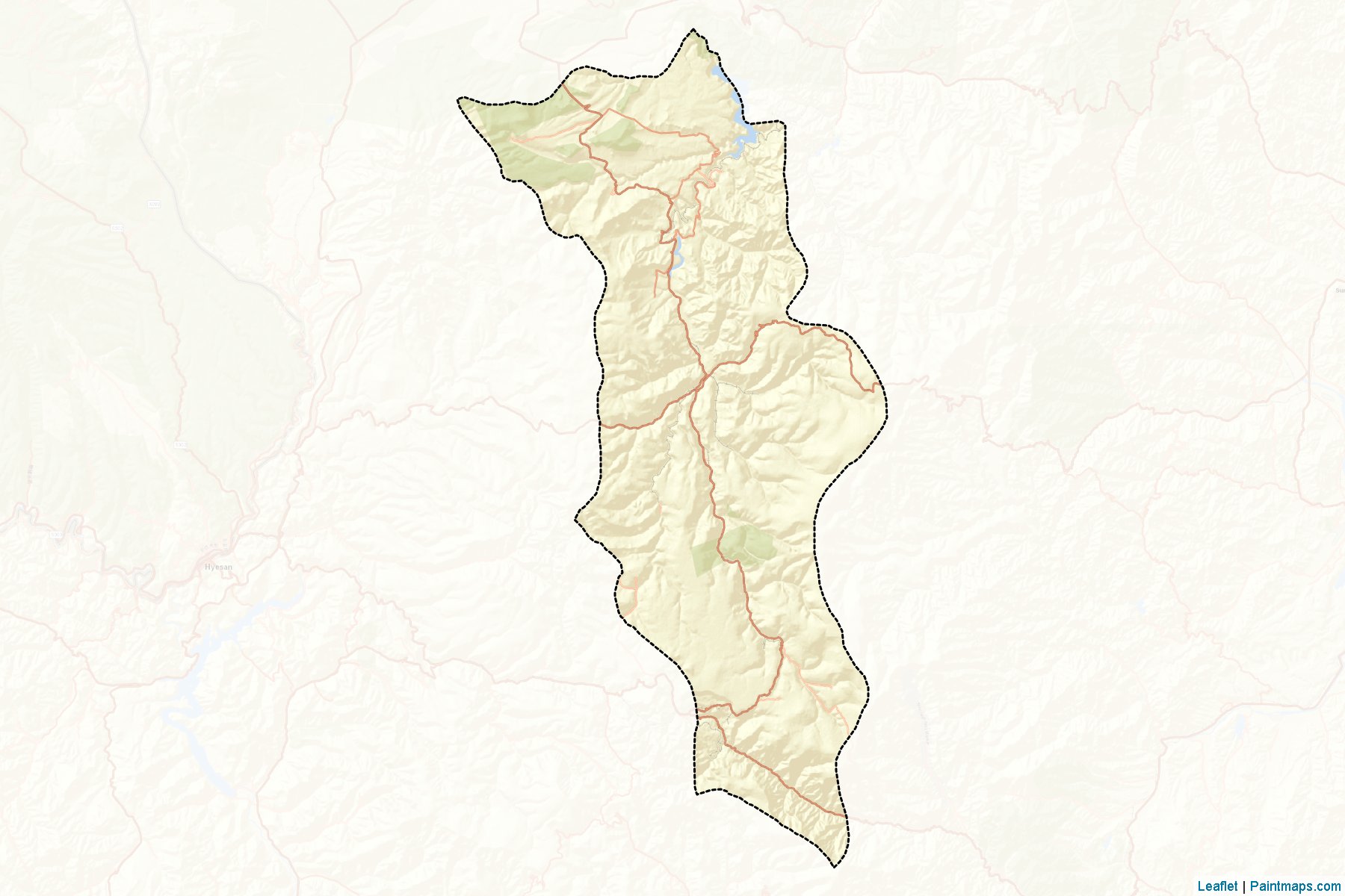 Muestras de recorte de mapas Paekam (Ryanggang)-2