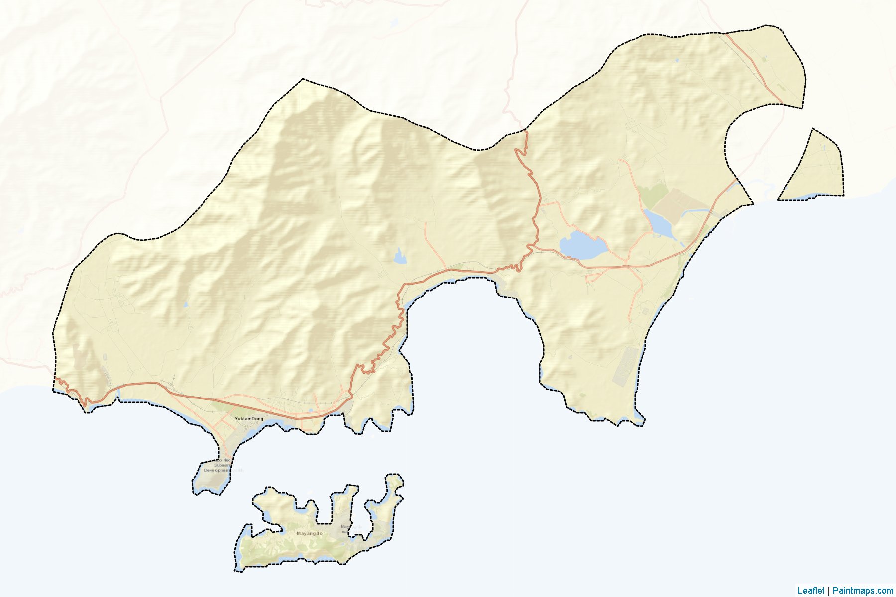 Muestras de recorte de mapas Sinpo City (Hamgyŏng-namdo)-2