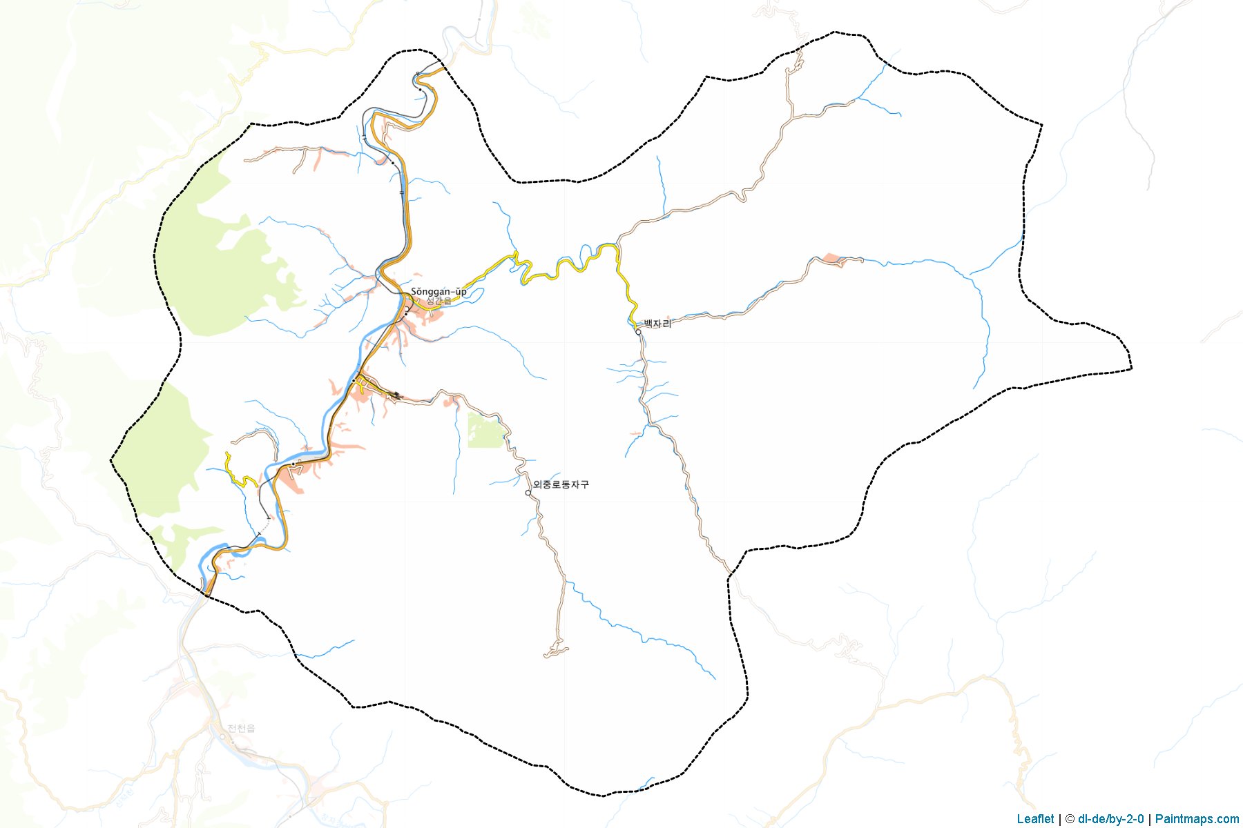 Muestras de recorte de mapas Songgan (Chagang-do)-1