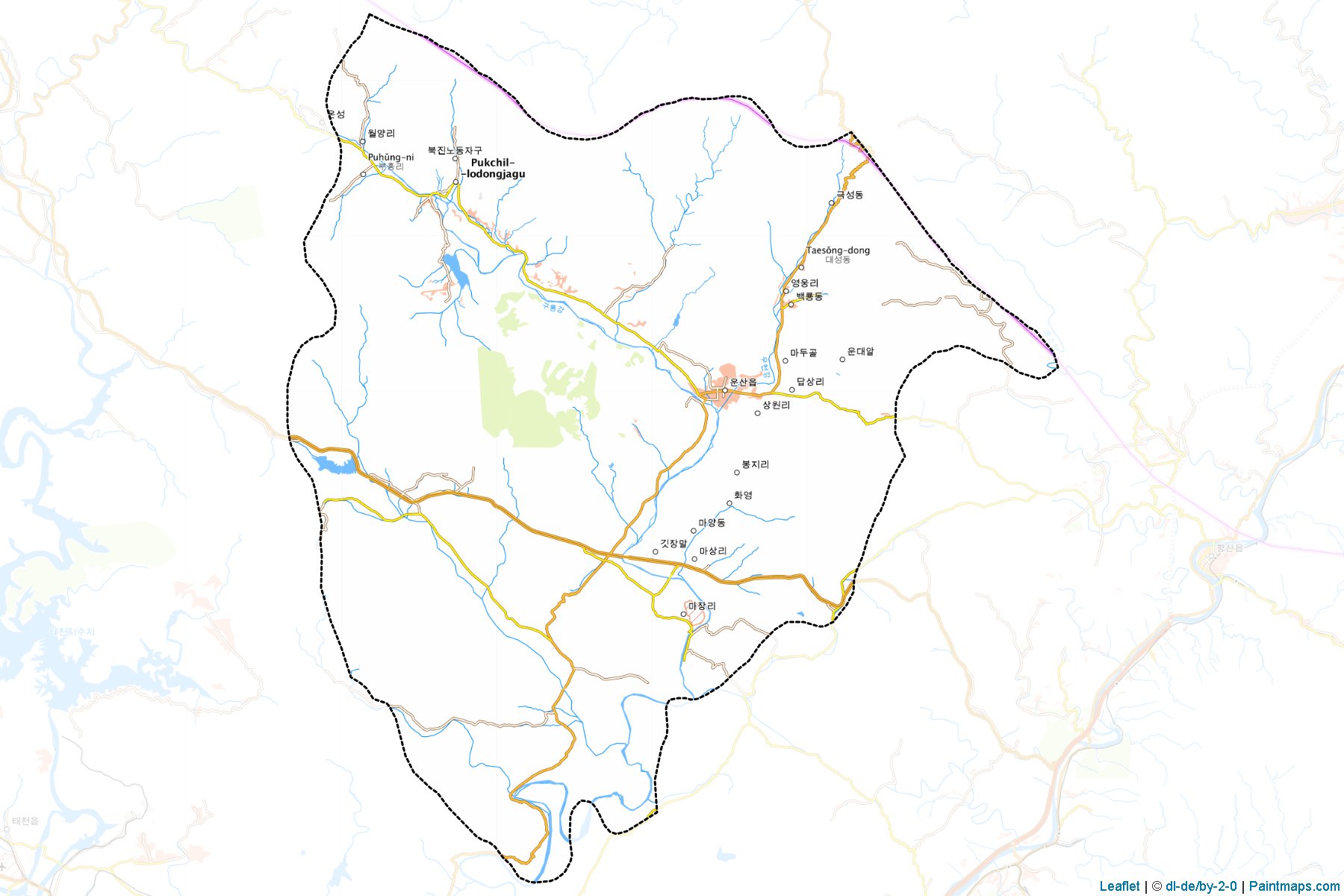 Muestras de recorte de mapas Unsan (P'yŏngan-bukto)-1