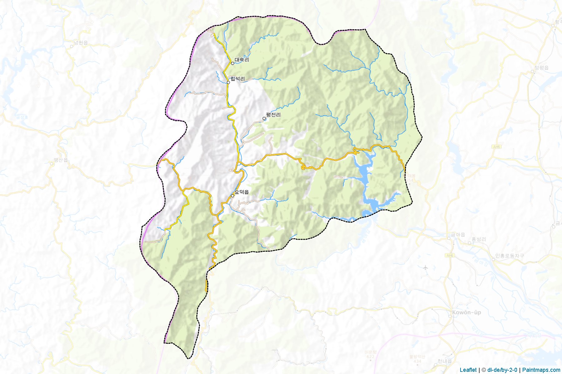 Muestras de recorte de mapas Yodok (Hamgyŏng-namdo)-1