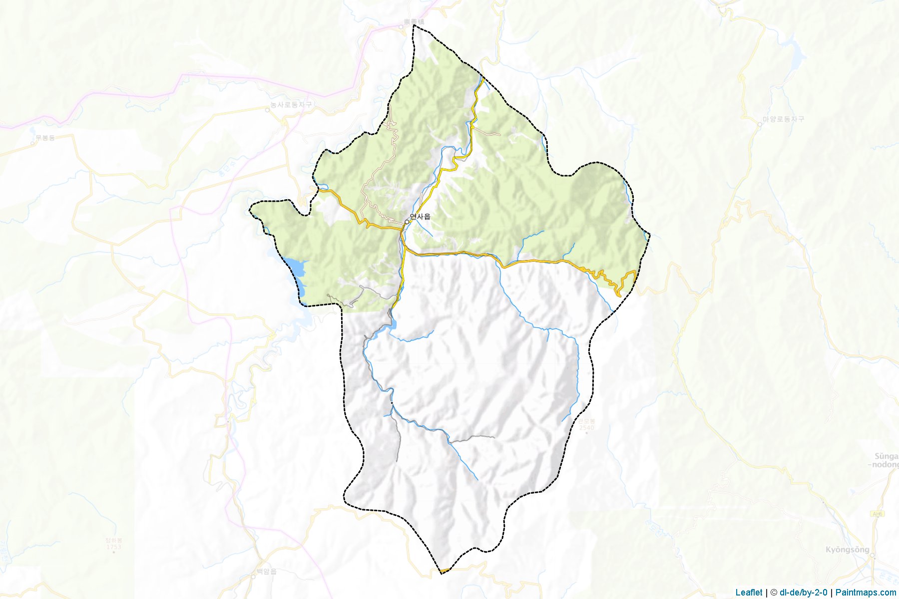 Muestras de recorte de mapas Yonsa (Hamgyŏng-bukto)-1