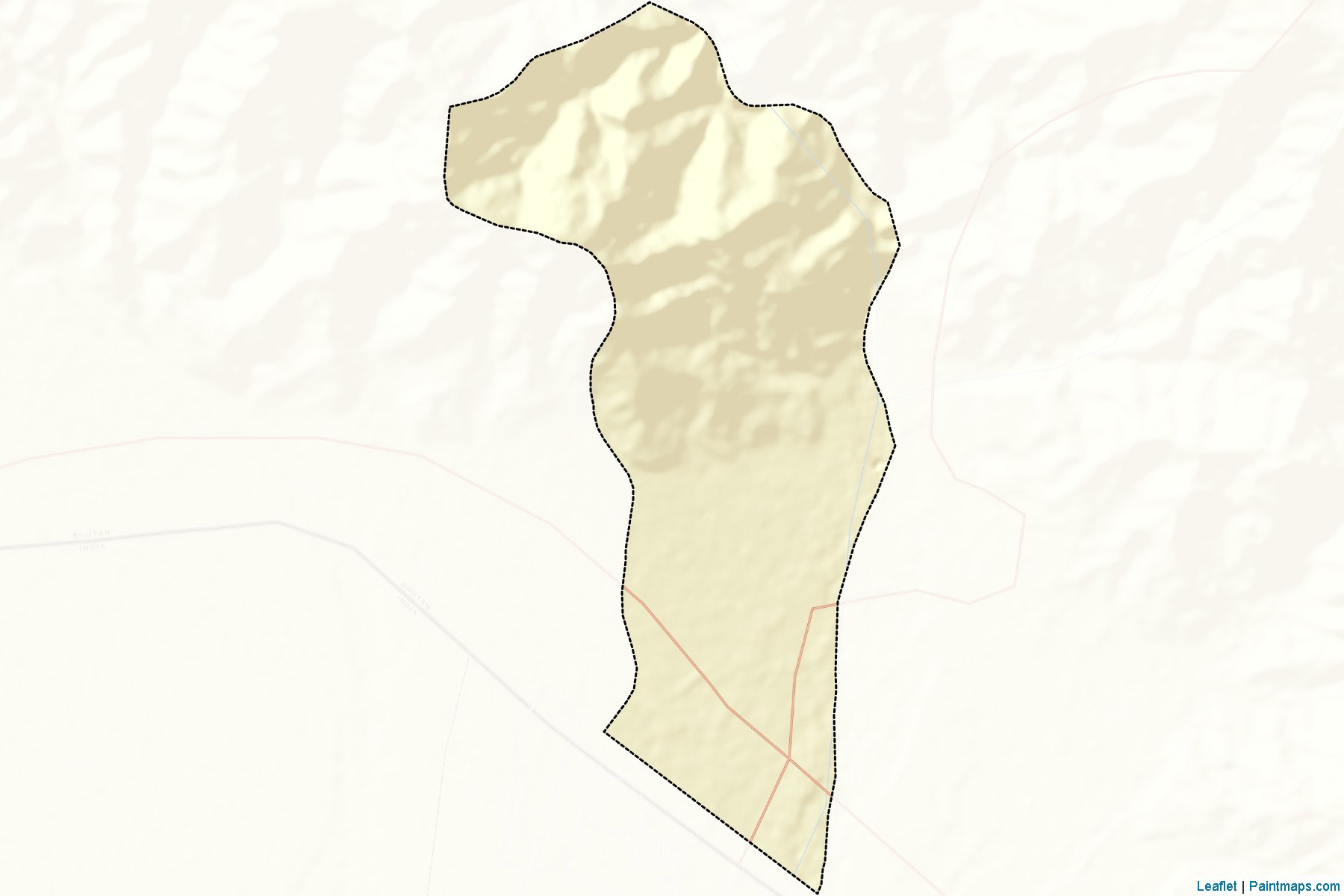 Muestras de recorte de mapas Gelephu (Geylegphug)-2