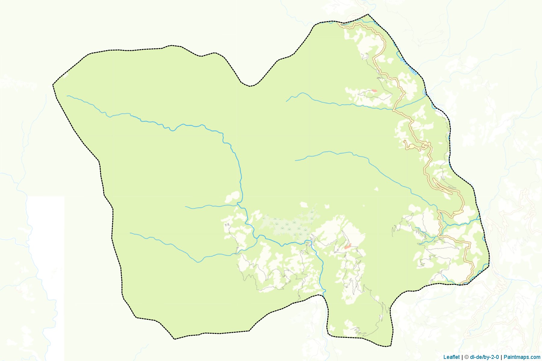 Muestras de recorte de mapas Kalidzingkha (Daga)-1