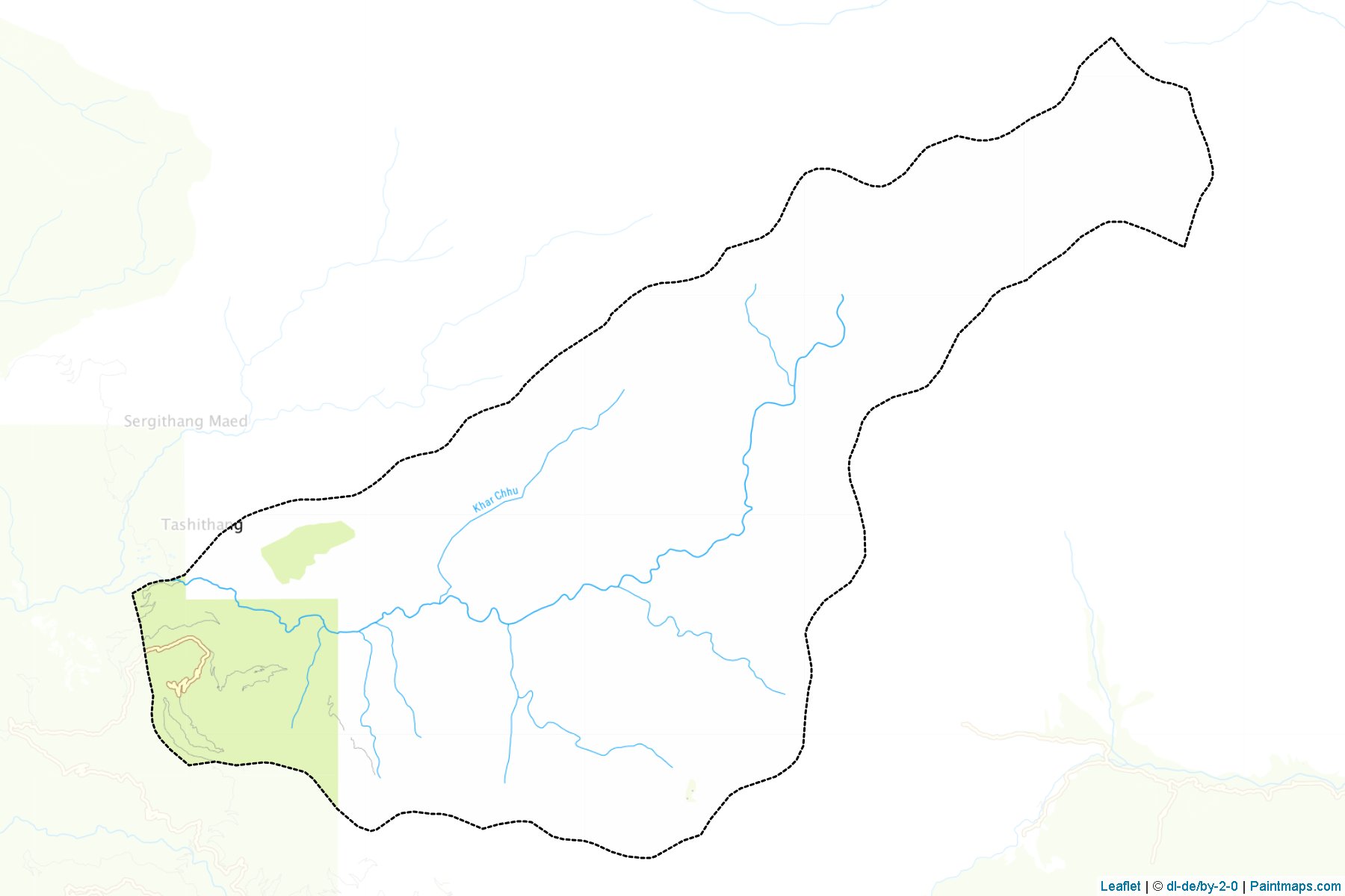 Muestras de recorte de mapas Phuentenchhu (Chirang)-1