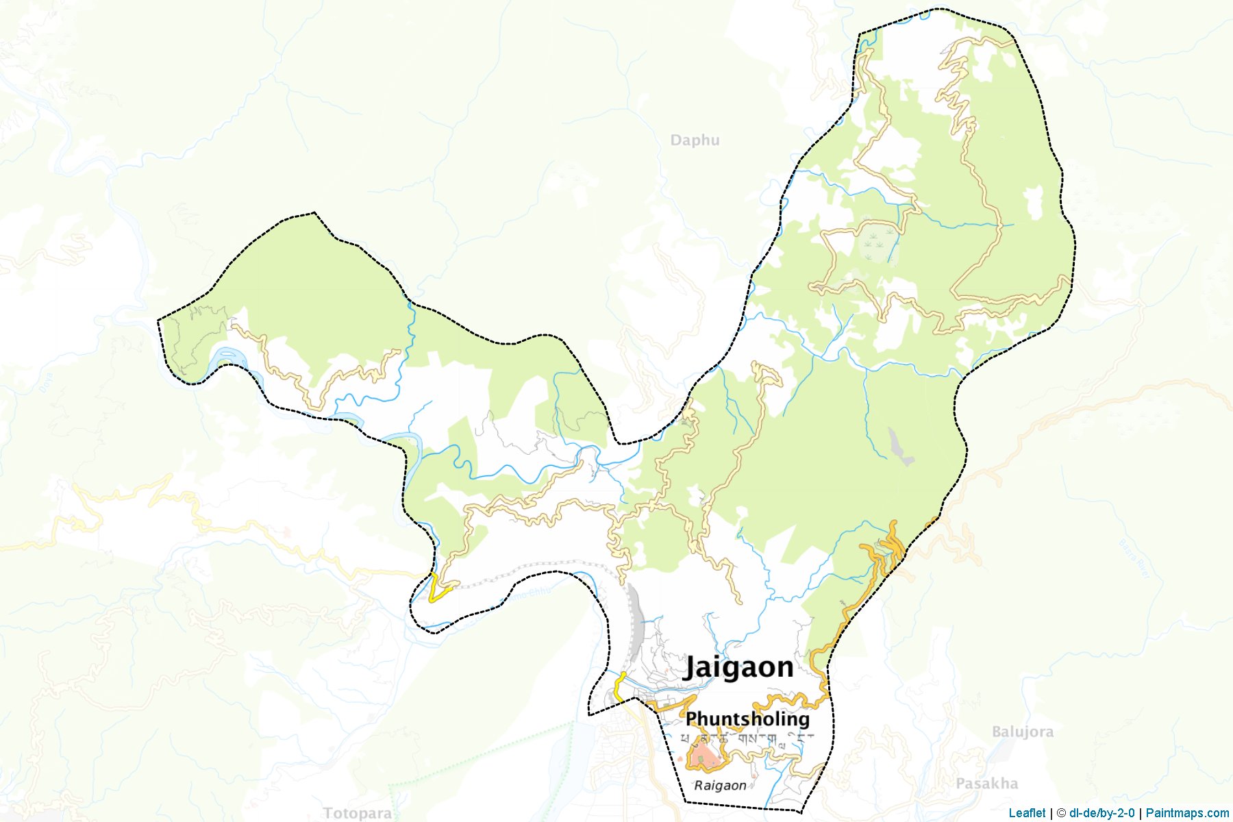 Phuentsholing (Chhukha) Map Cropping Samples-1