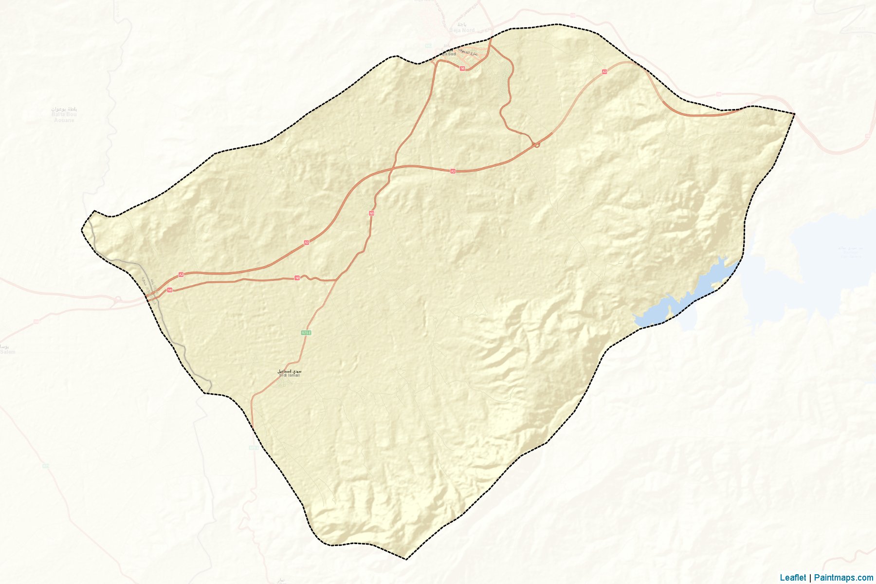 Muestras de recorte de mapas Beja sud (Béja)-2