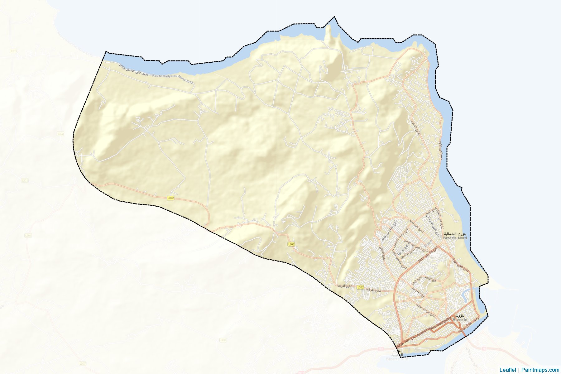 Muestras de recorte de mapas Bizerte Nord (Bizerte)-2