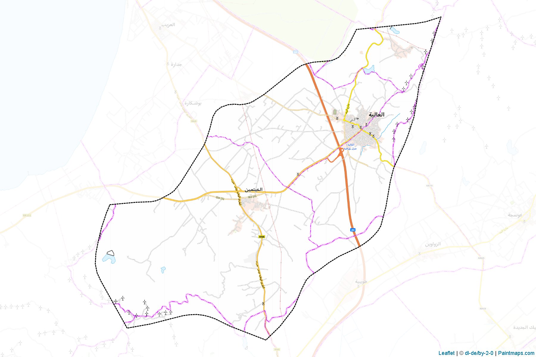 Muestras de recorte de mapas El Alia (Bizerte)-1