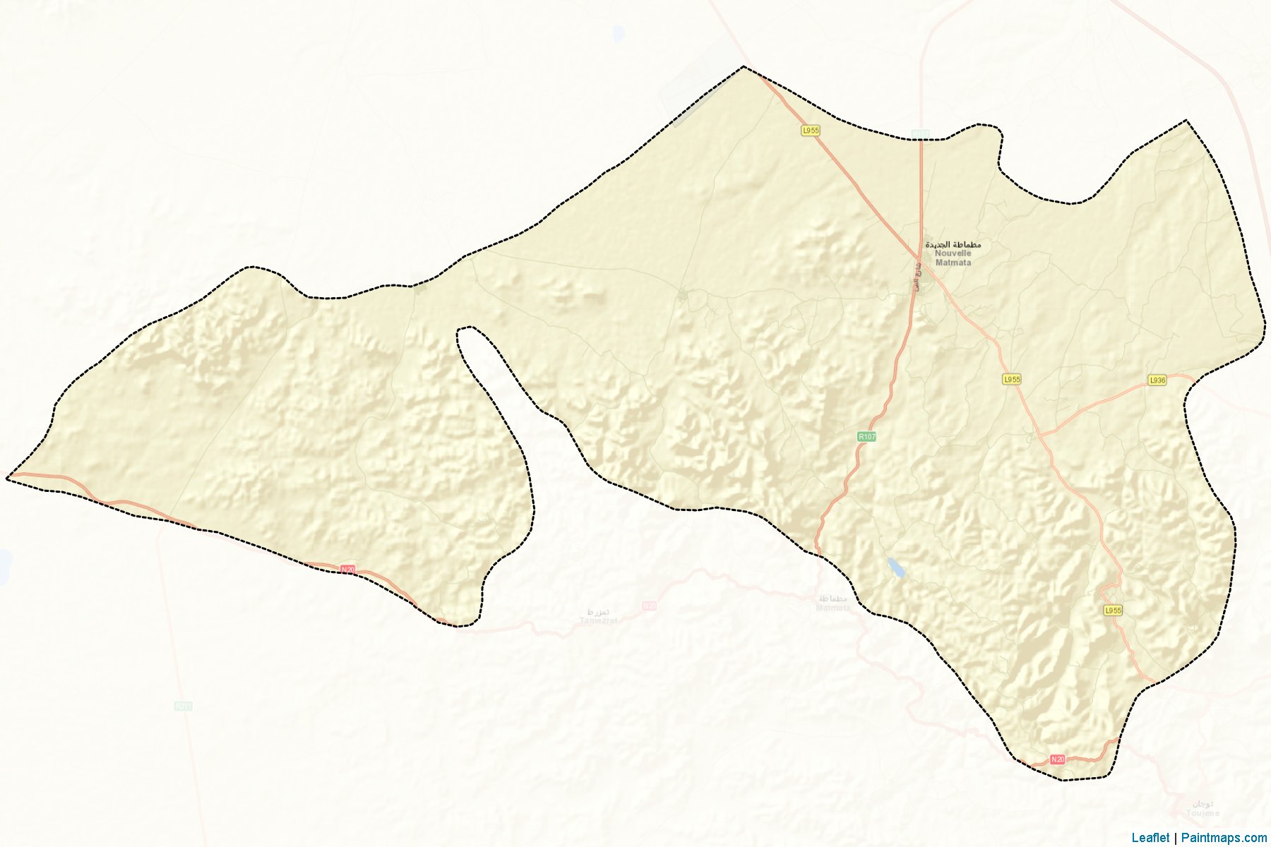 Muestras de recorte de mapas Matmata Nouvelle (Gabès)-2