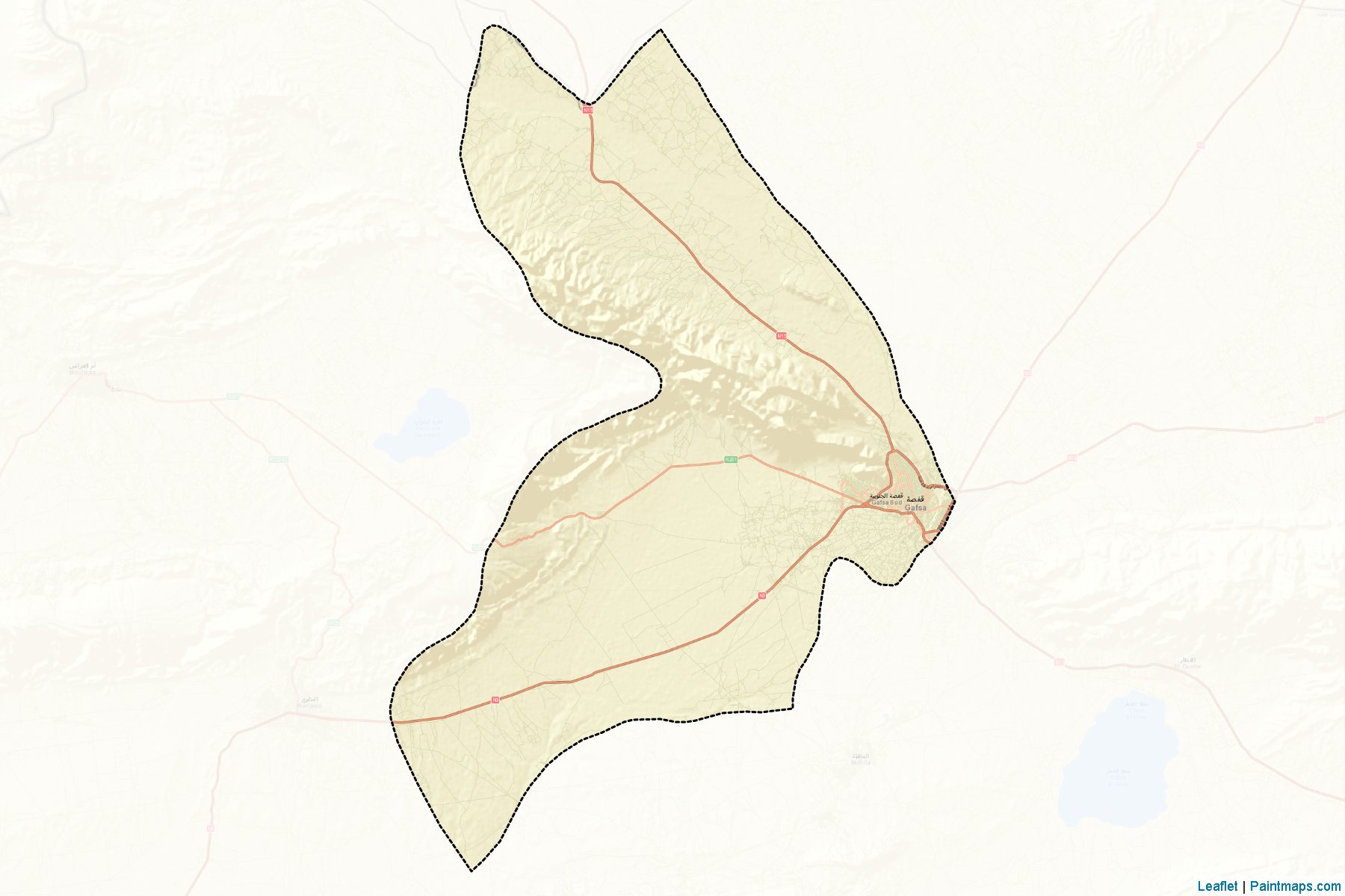 Muestras de recorte de mapas Gafsa Sud (Gafsa)-2