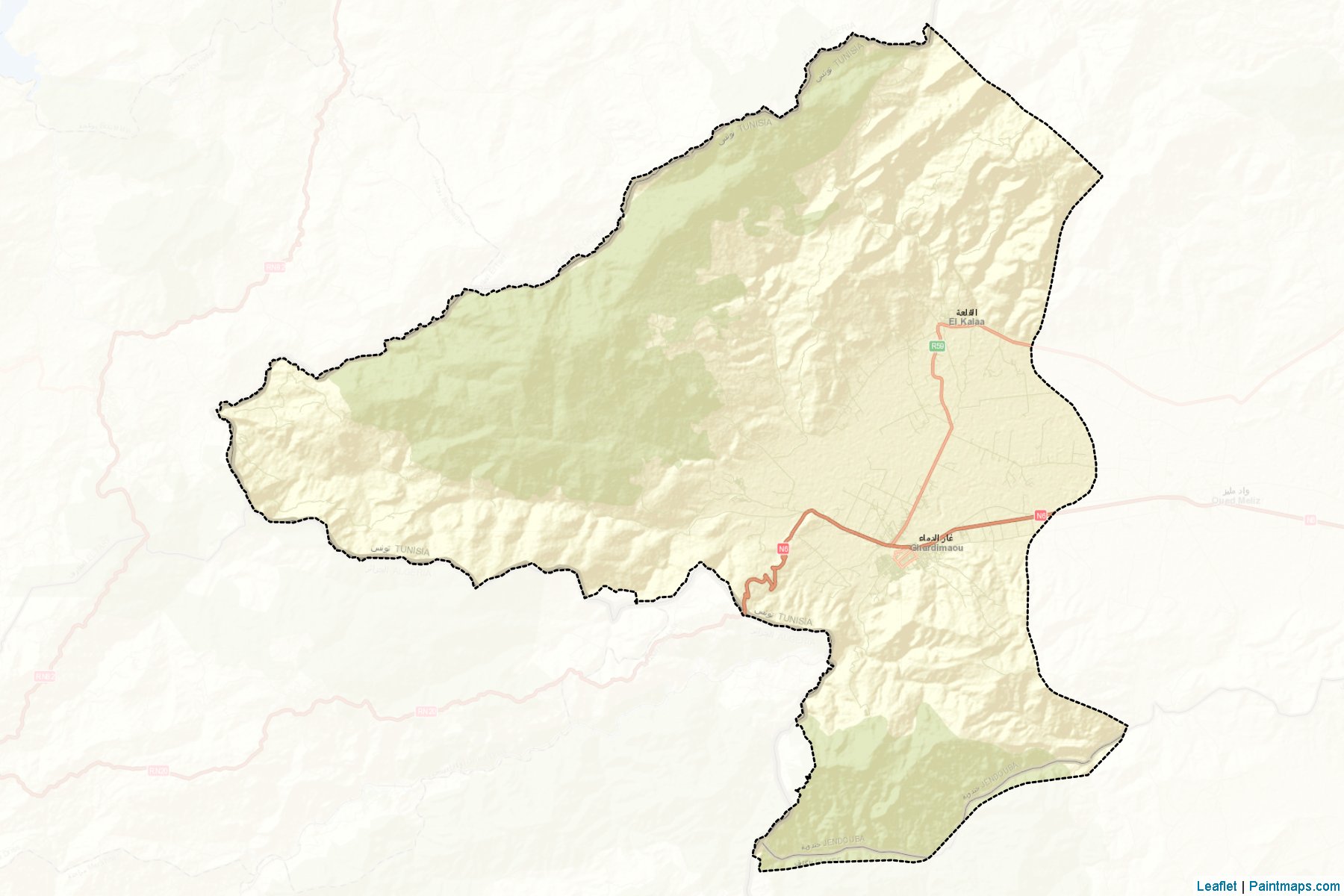 Muestras de recorte de mapas Ghar Dimaou (Jendouba)-2