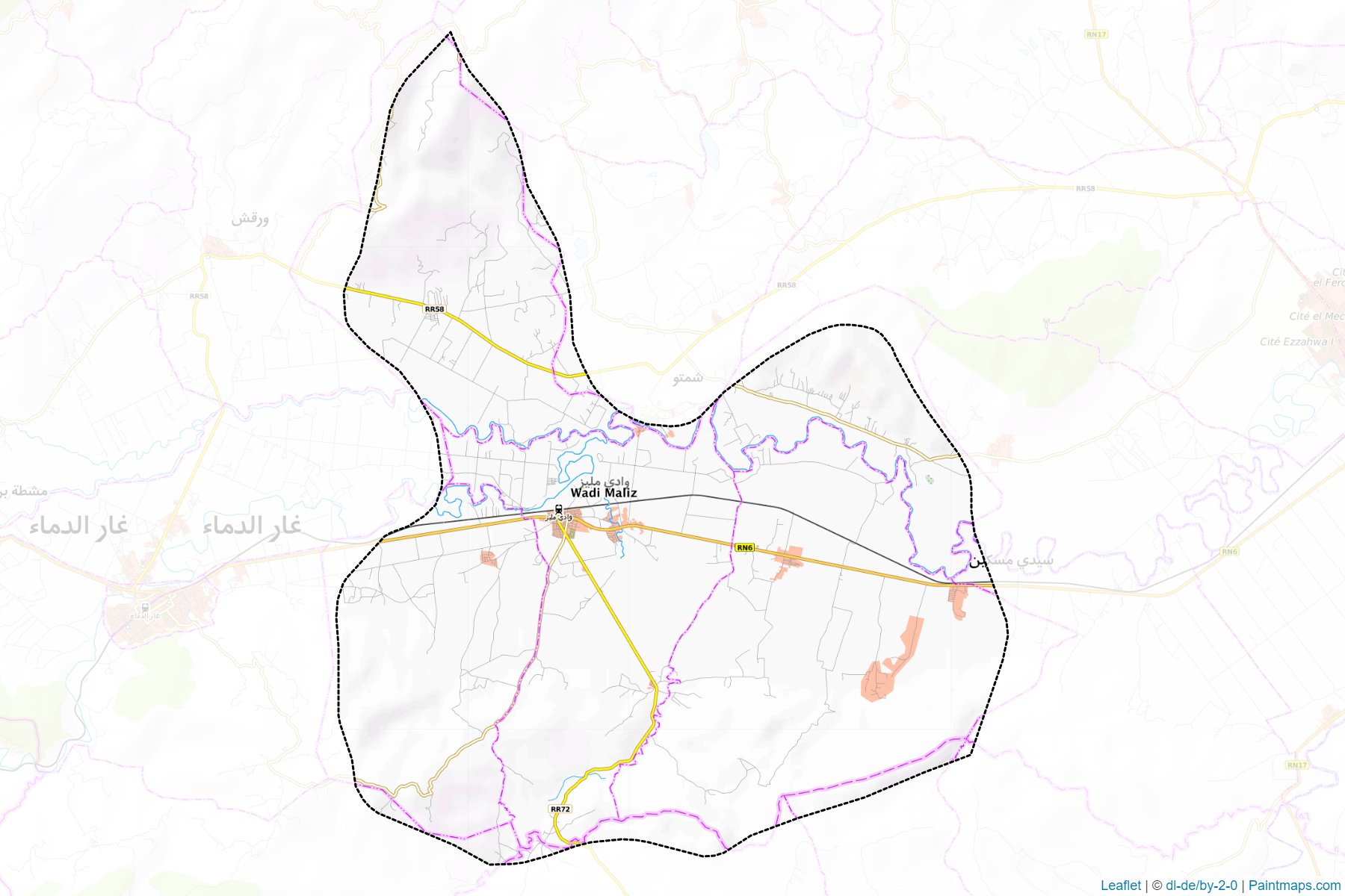 Oued Mliz (Cendube ili) Haritası Örnekleri-1