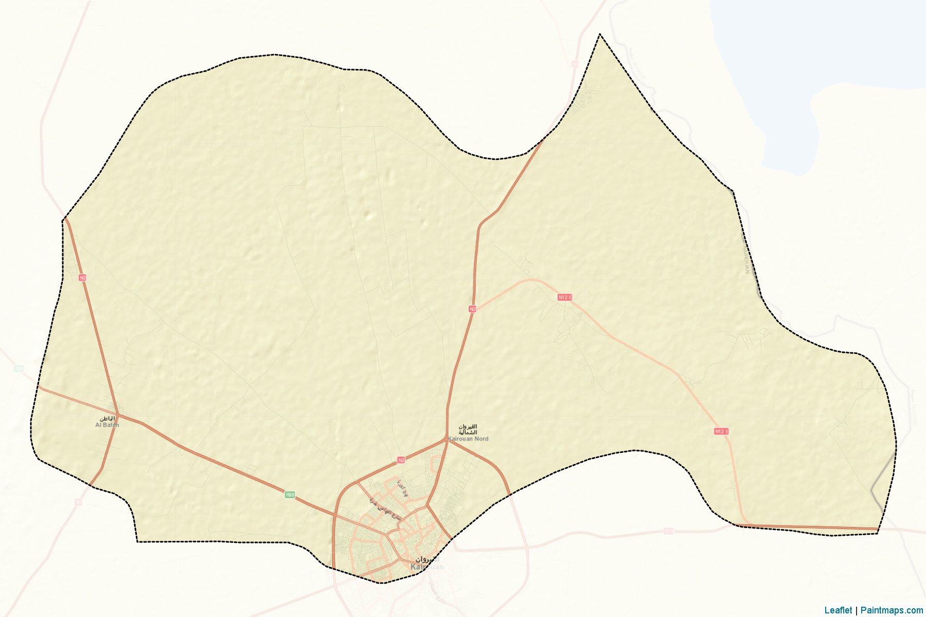 Muestras de recorte de mapas Kairouan Nord (Kairouan)-2