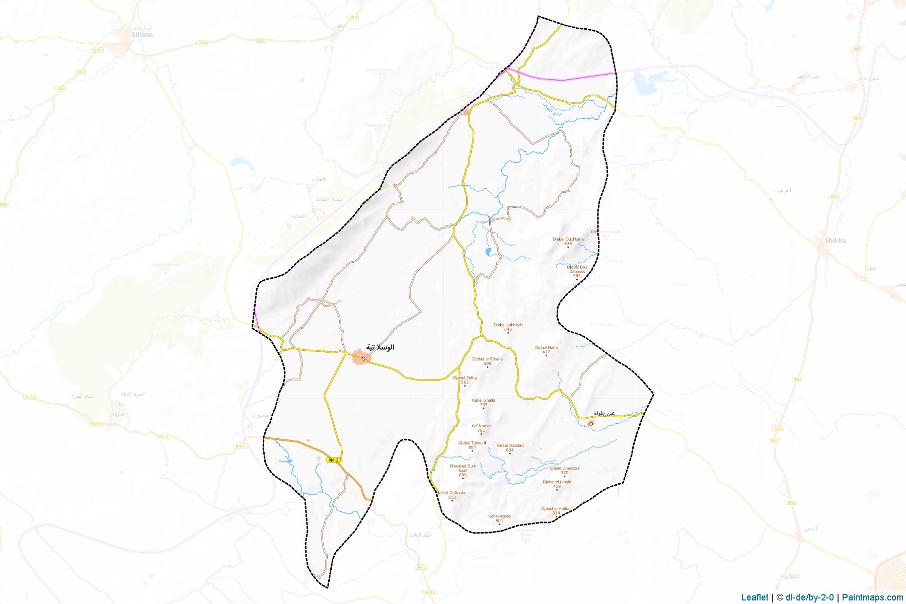 Muestras de recorte de mapas Oueslatia (Kairouan)-1