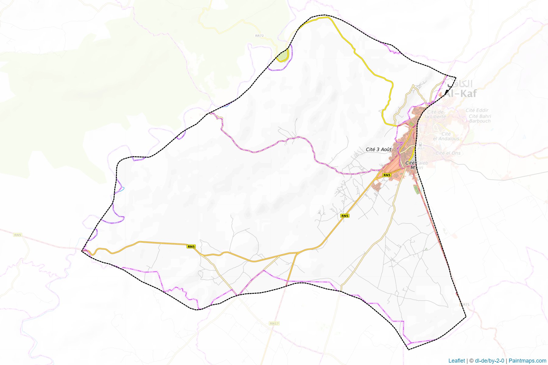 Muestras de recorte de mapas Kef Ouest (Le Kef)-1