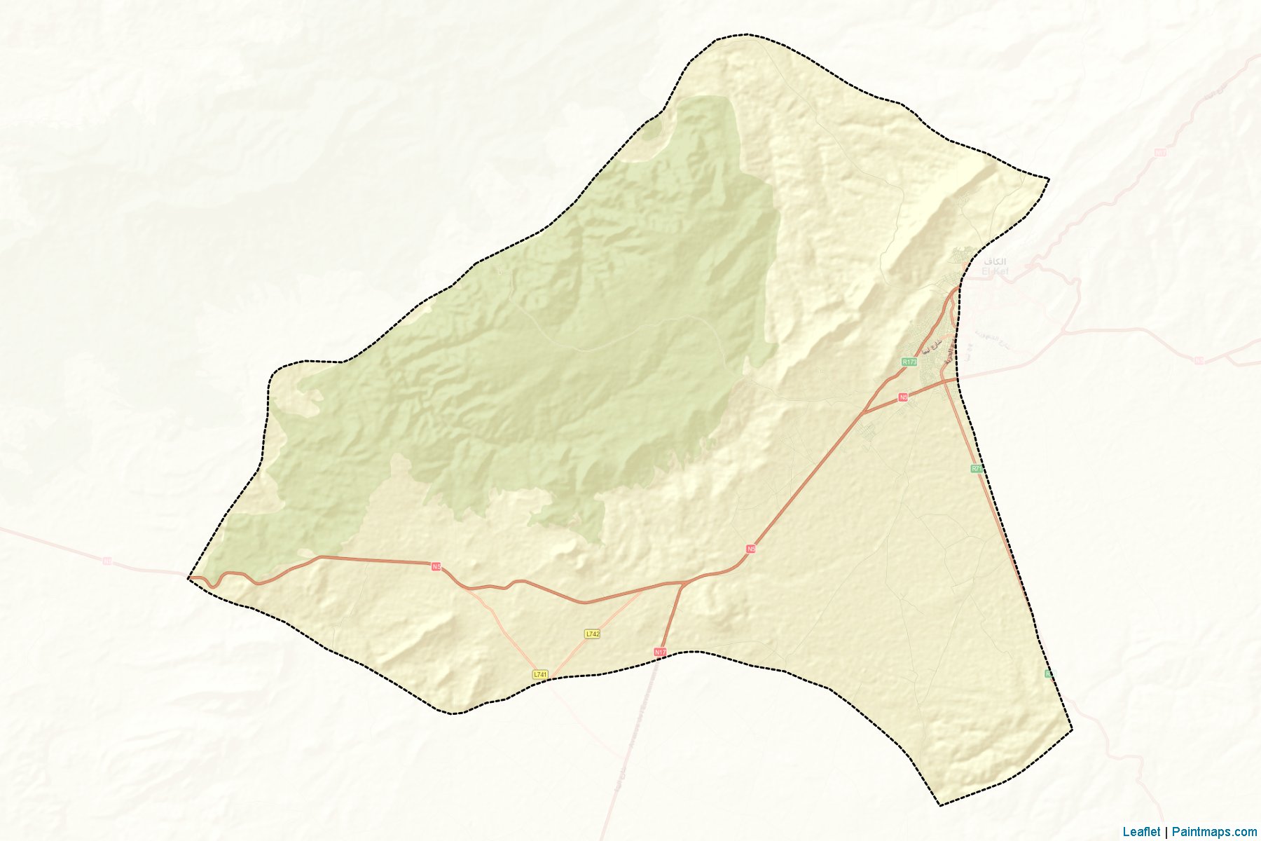 Muestras de recorte de mapas Kef Ouest (Le Kef)-2